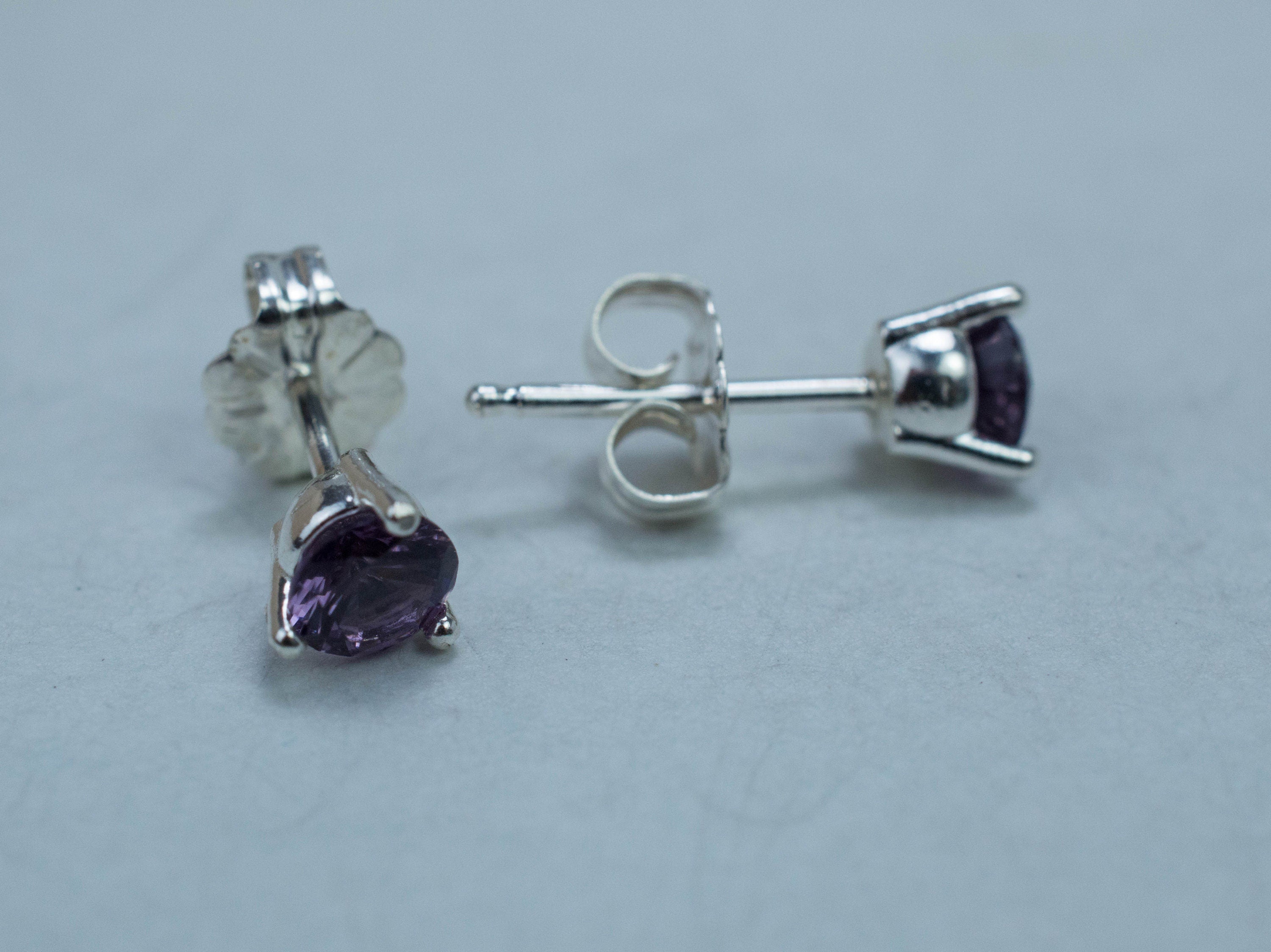 Purple Spinel Earrings; Genuine Untreated Sri Lanka Spinel; 0.745cts