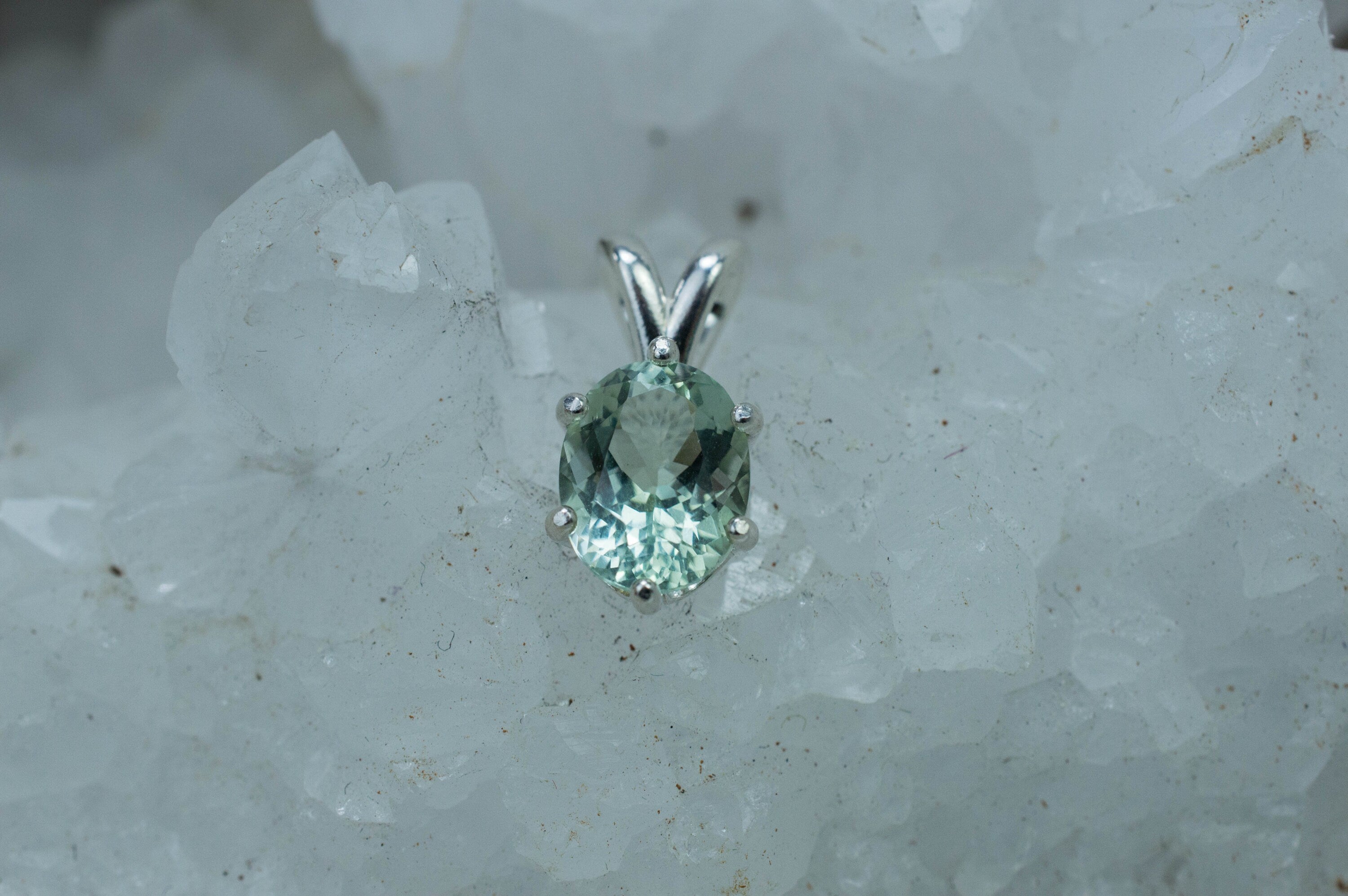 Prasiolite Pendant; Genuine Brazil Green Amethyst; 1.730cts