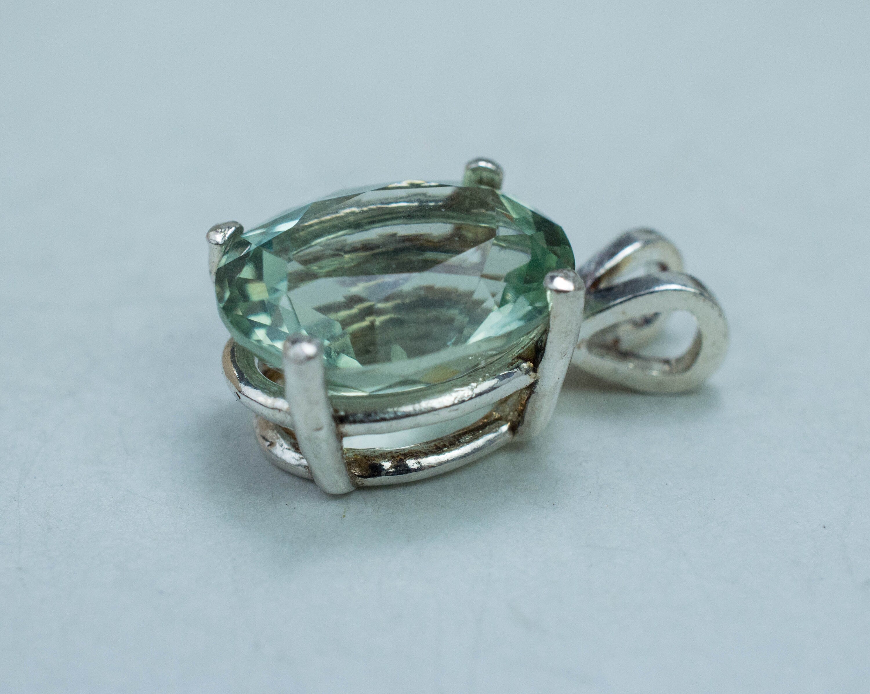 Prasiolite Pendant; Genuine Brazil Green Amethyst; 5.210cts