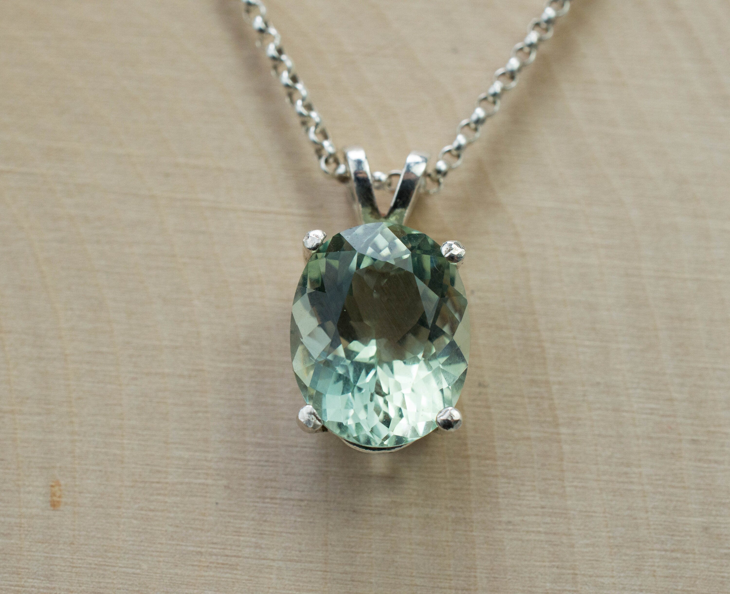 Prasiolite Pendant; Genuine Brazil Green Amethyst; 5.210cts