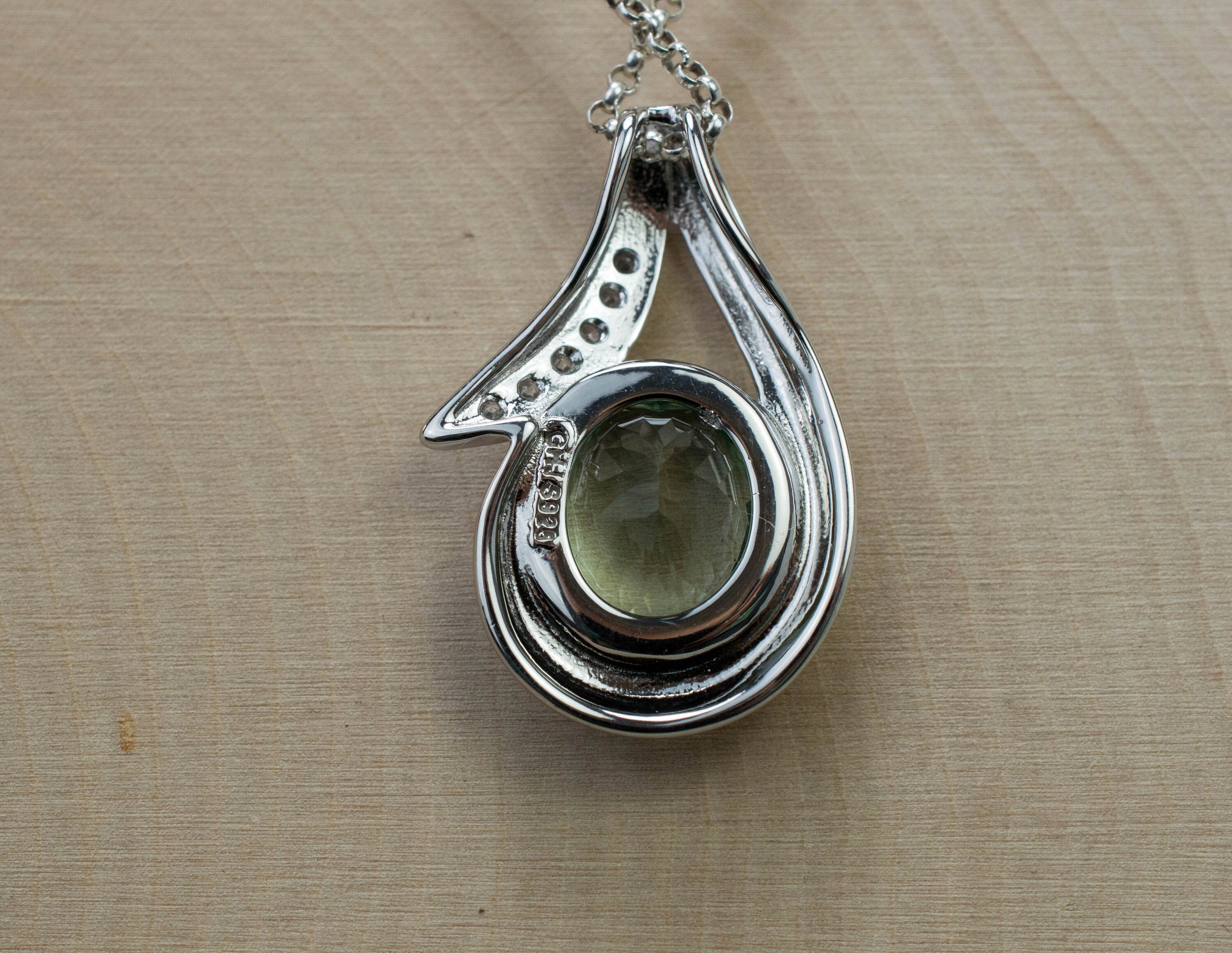 Prasiolite Pendant; Genuine Brazil Green Amethyst; 5.750cts