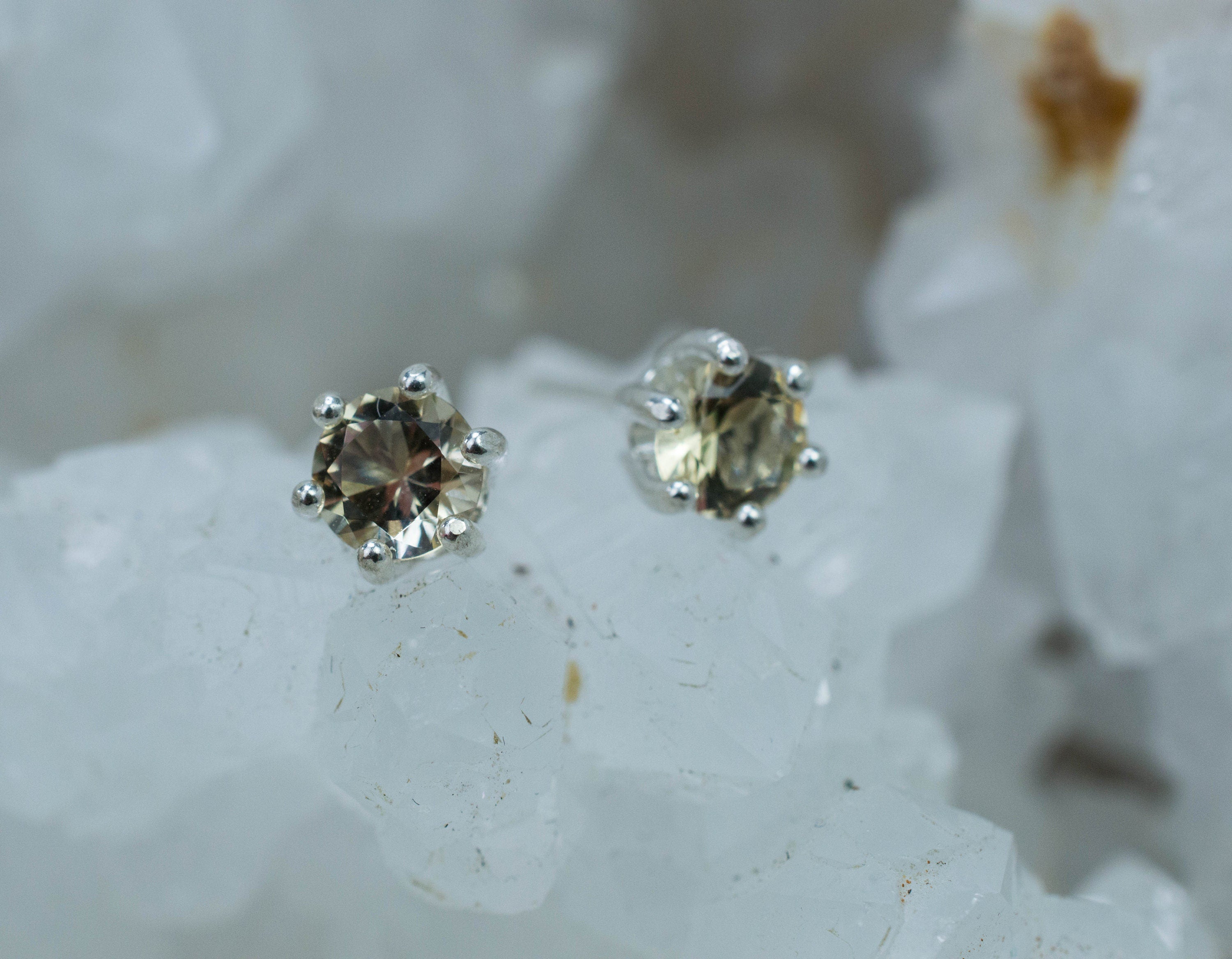 Heliodor Earrings, Natural Untreated Brazil Golden Beryl; 0.725cts