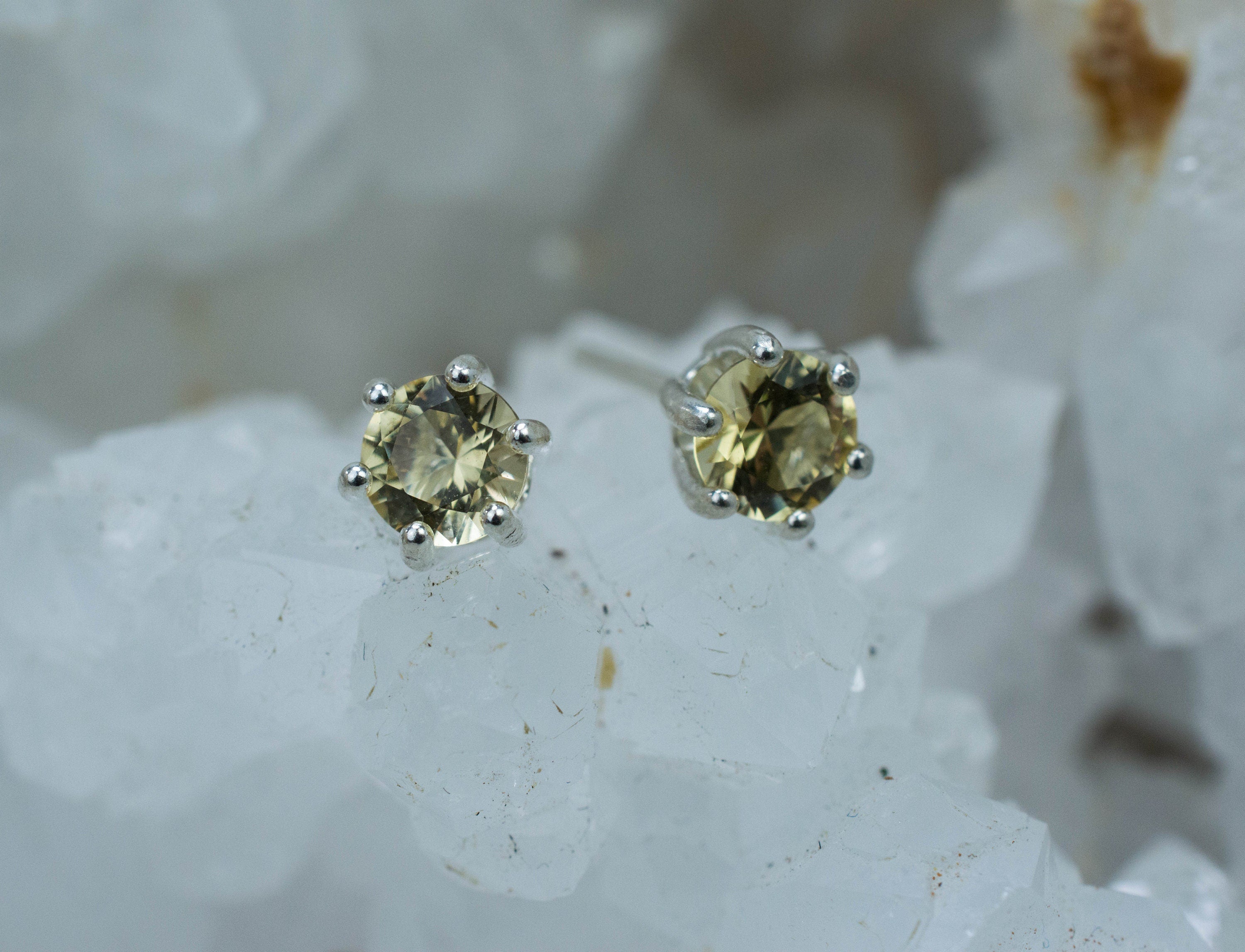 Heliodor Earrings, Natural Untreated Brazil Golden Beryl; 0.765cts