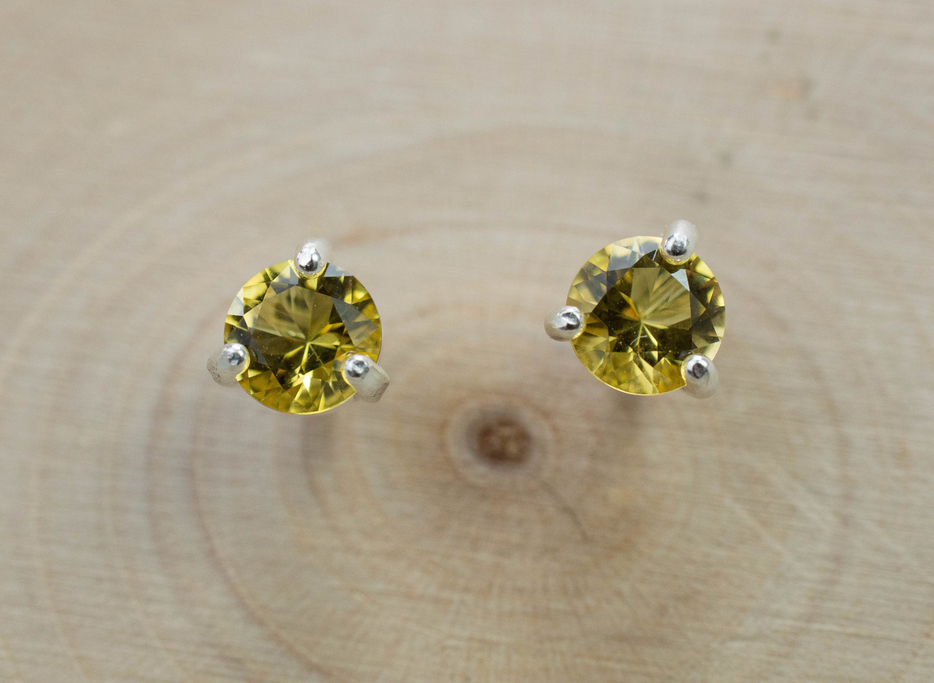 Heliodor Earrings, Natural Untreated Brazil Golden Beryl; 0.800cts