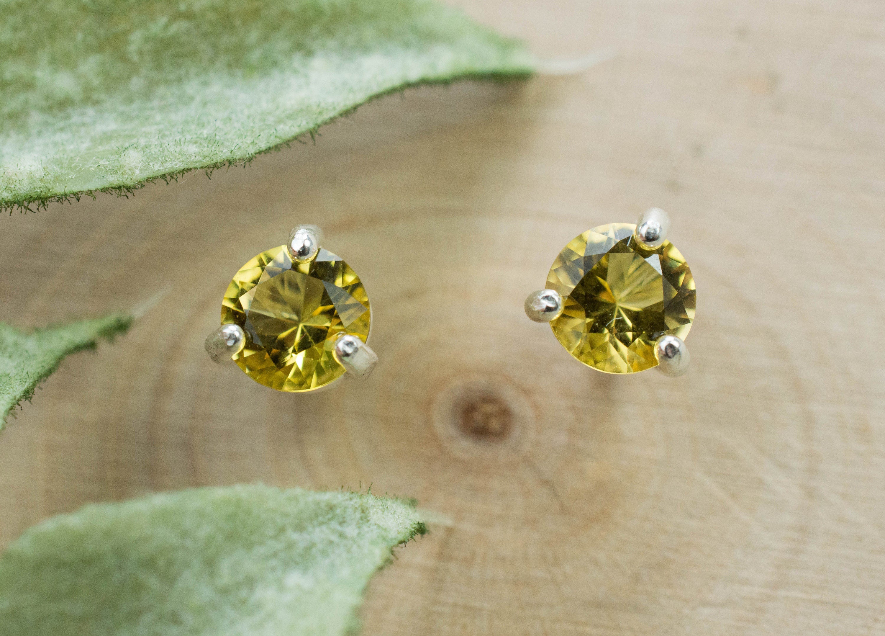 Heliodor Earrings, Natural Untreated Brazil Golden Beryl; 0.800cts