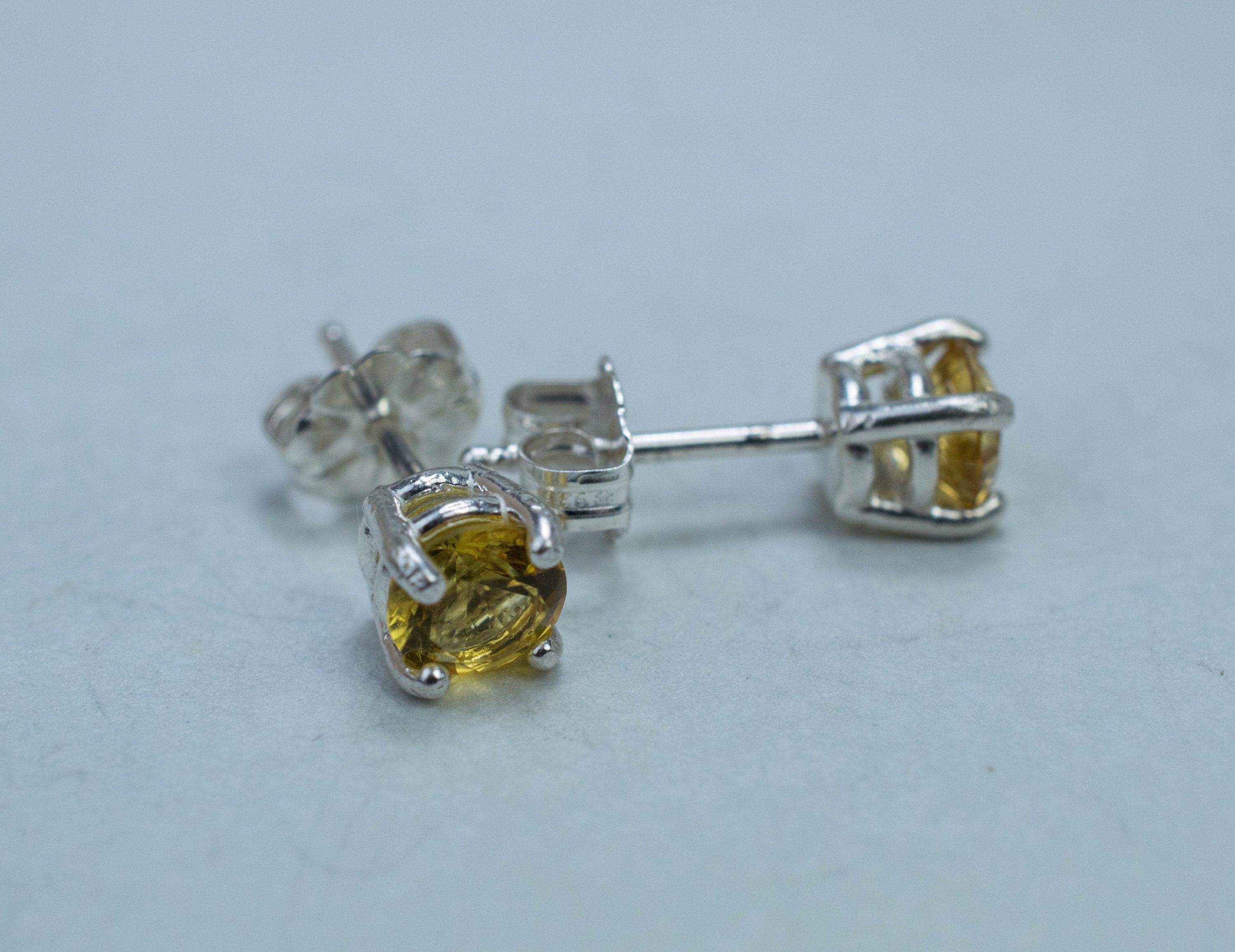 Heliodor Earrings, Natural Untreated Brazil Golden Beryl; 0.820cts