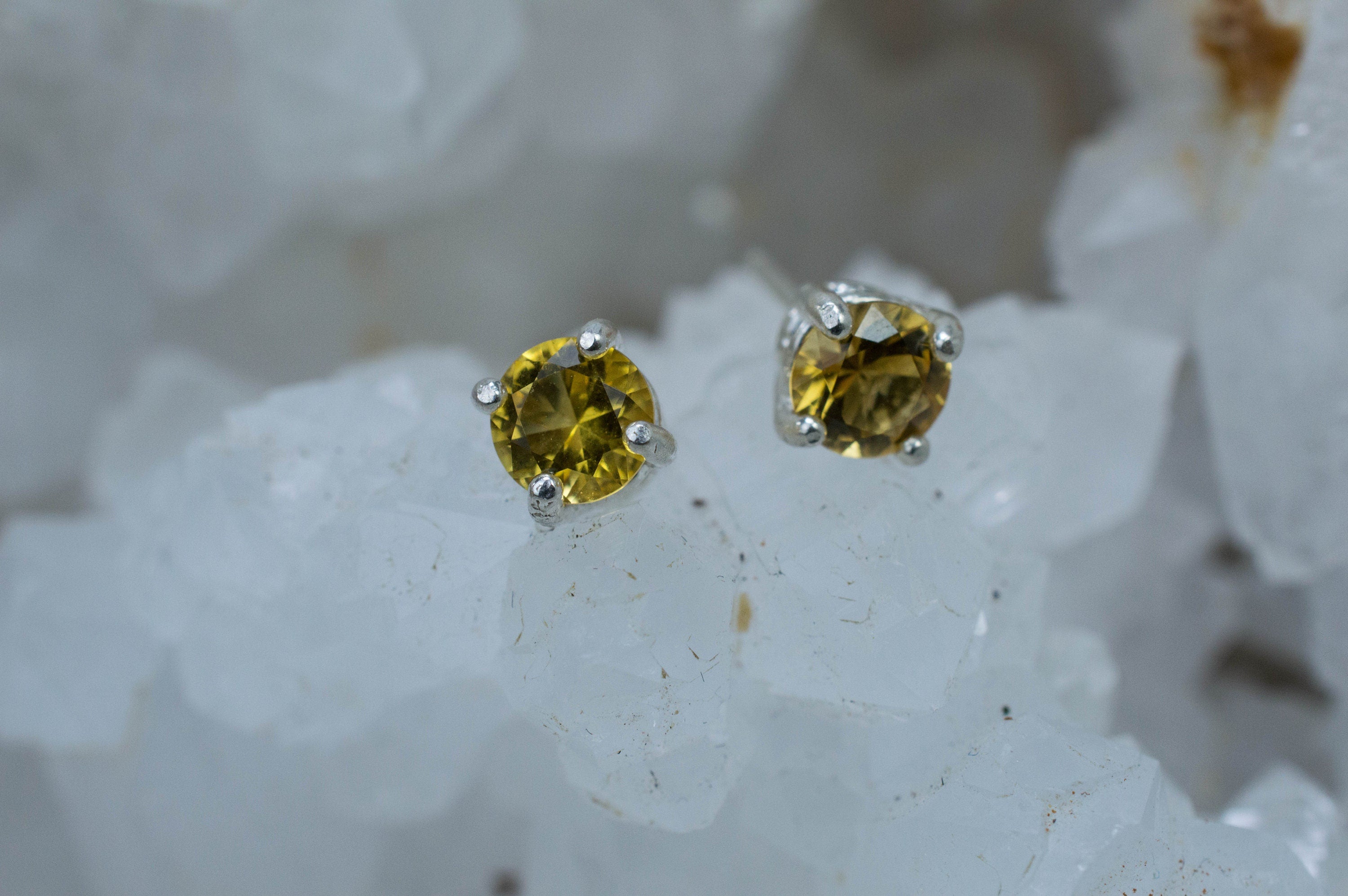 Heliodor Earrings, Natural Untreated Brazil Golden Beryl; 0.820cts