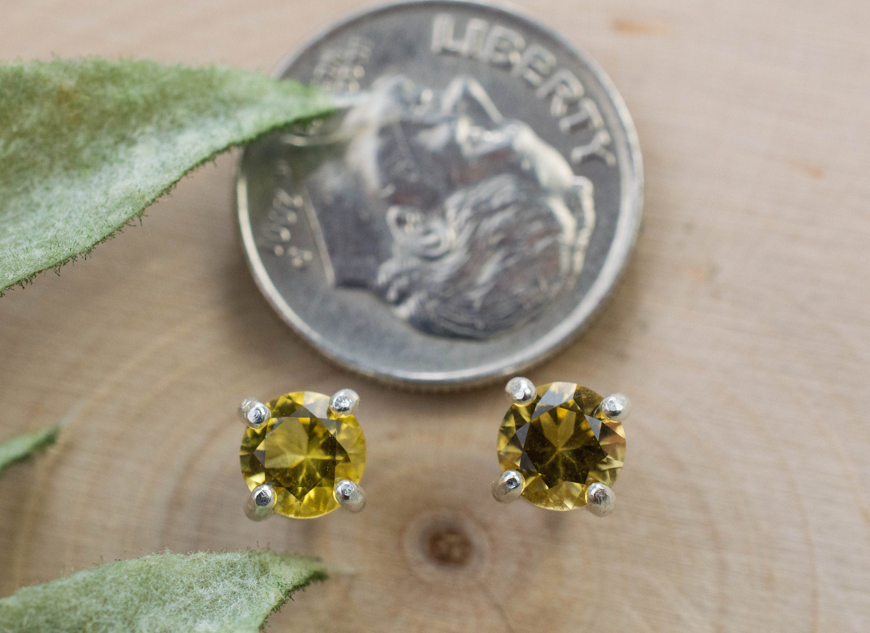 Heliodor Earrings, Natural Untreated Brazil Golden Beryl; 0.820cts