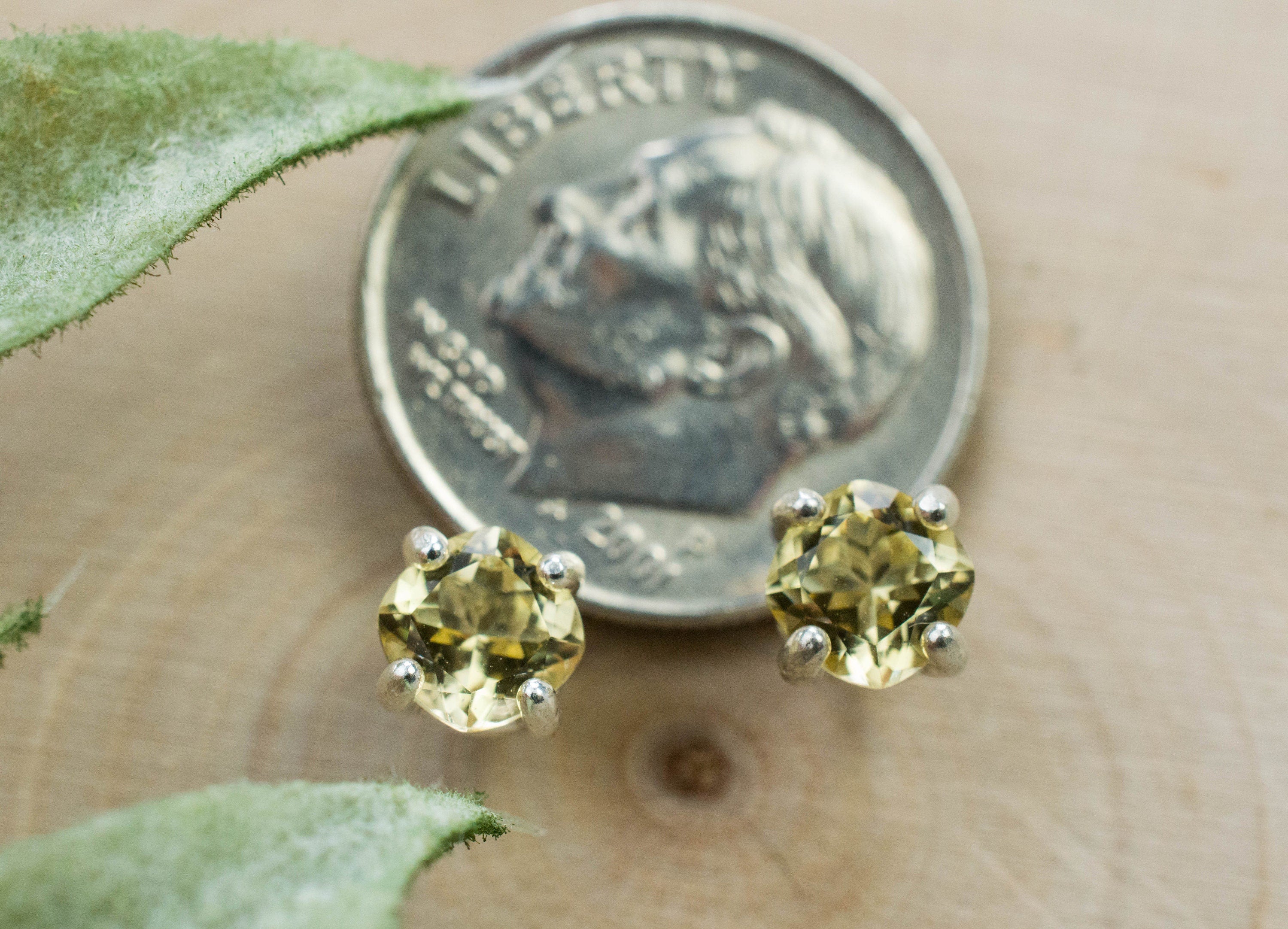 Heliodor Earrings, Natural Untreated Brazil Golden Beryl; 0.845cts