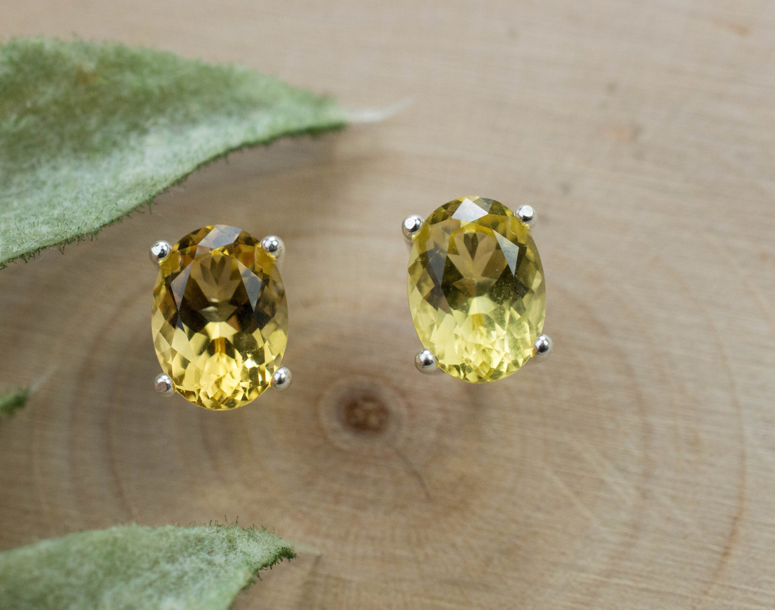 Heliodor Earrings, Natural Untreated Brazil Golden Beryl; 1.610cts