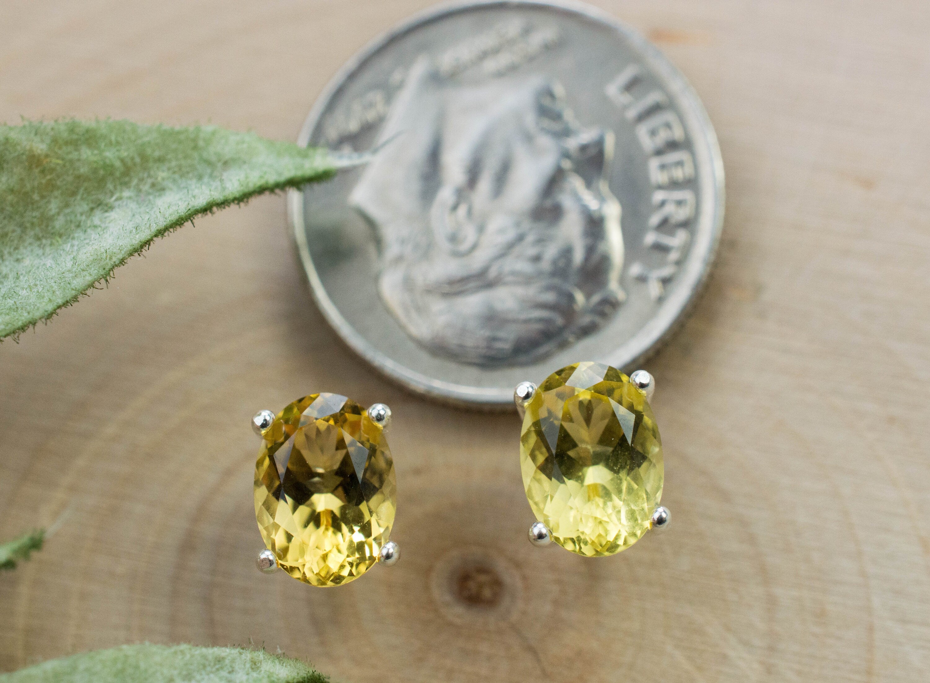 Heliodor Earrings, Natural Untreated Brazil Golden Beryl; 1.610cts