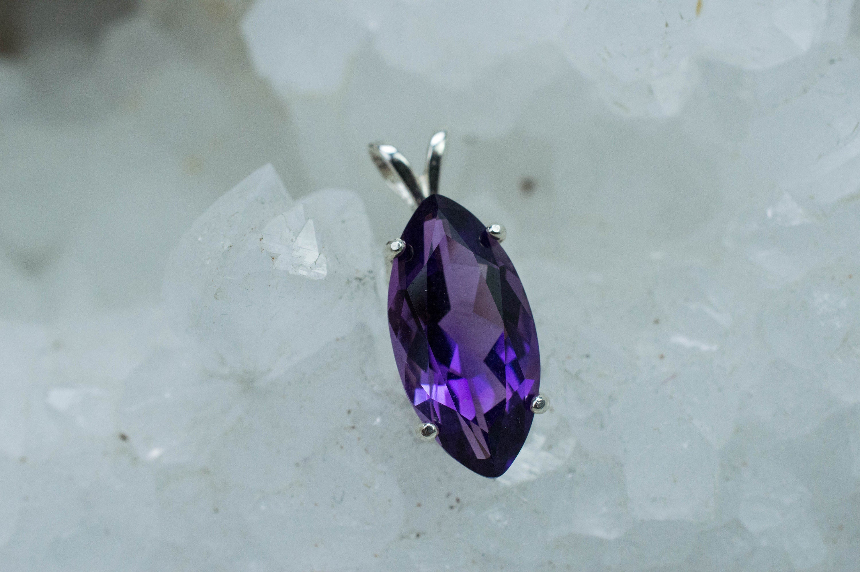 Amethyst Pendant, Natural Untreated Uruguay Amethyst; 3.880cts