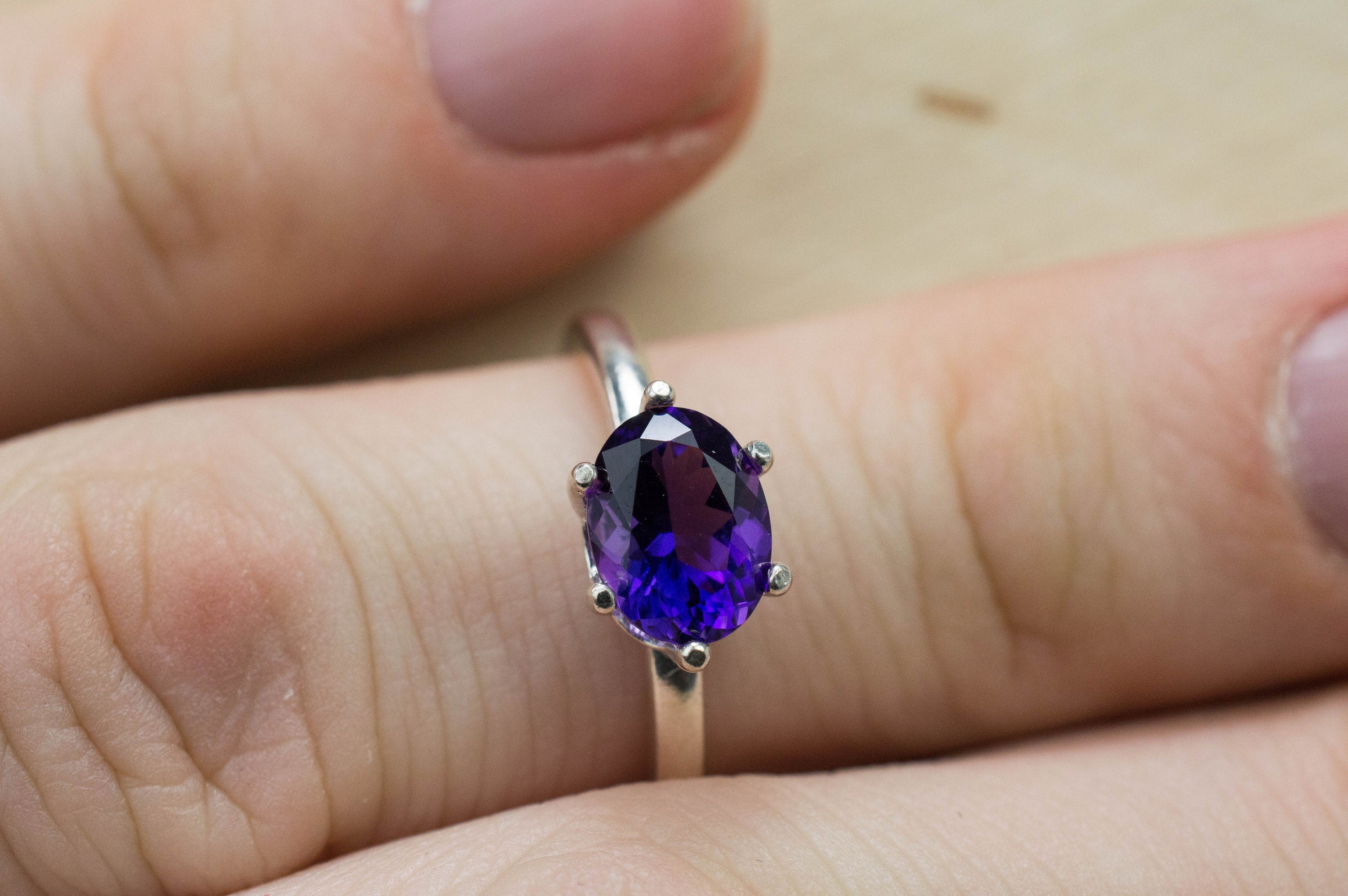 Amethyst Ring, Natural Untreated Uruguay Amethyst; 1.190cts