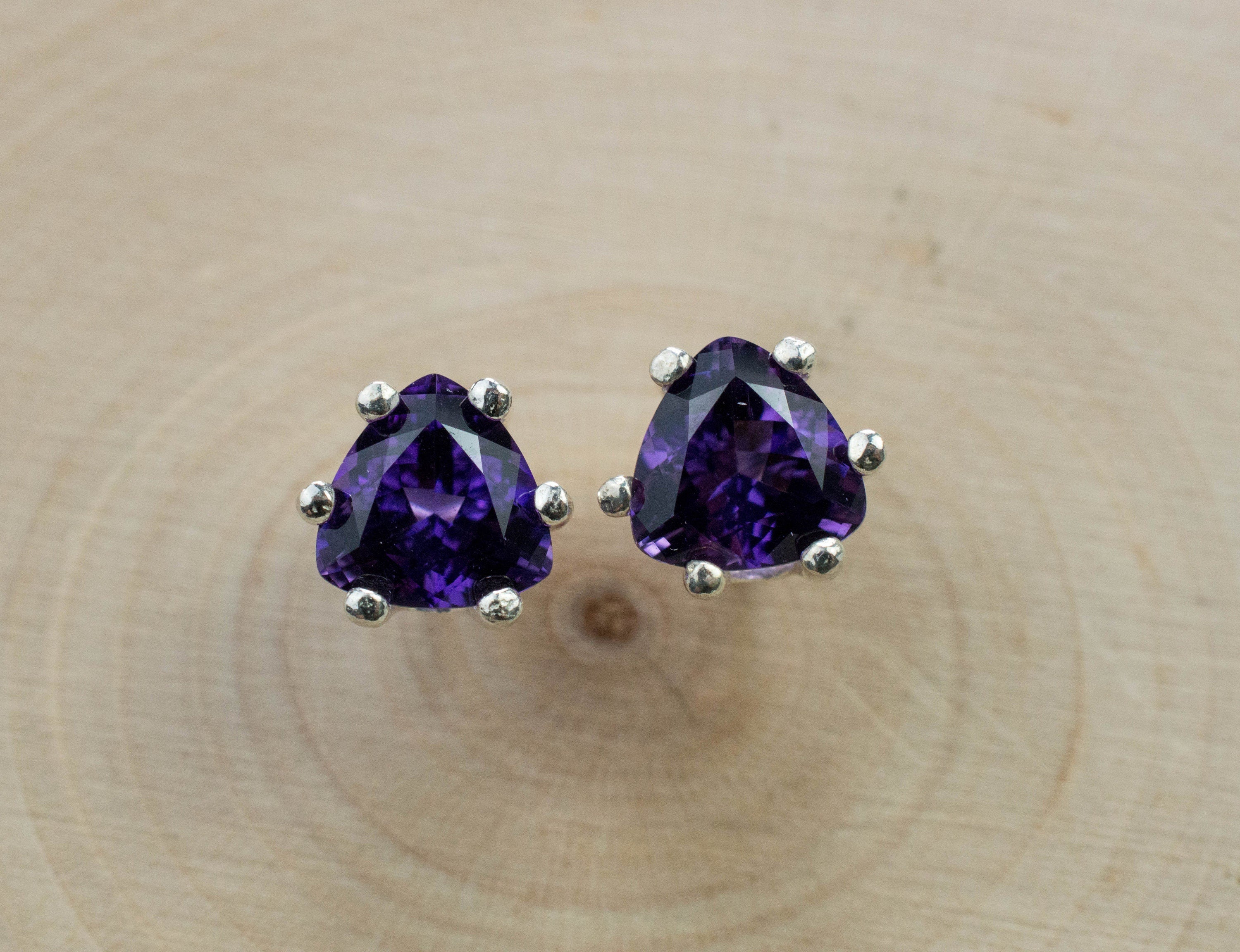 Amethyst Earrings, Natural Untreated Uruguay Amethyst; 2.090cts