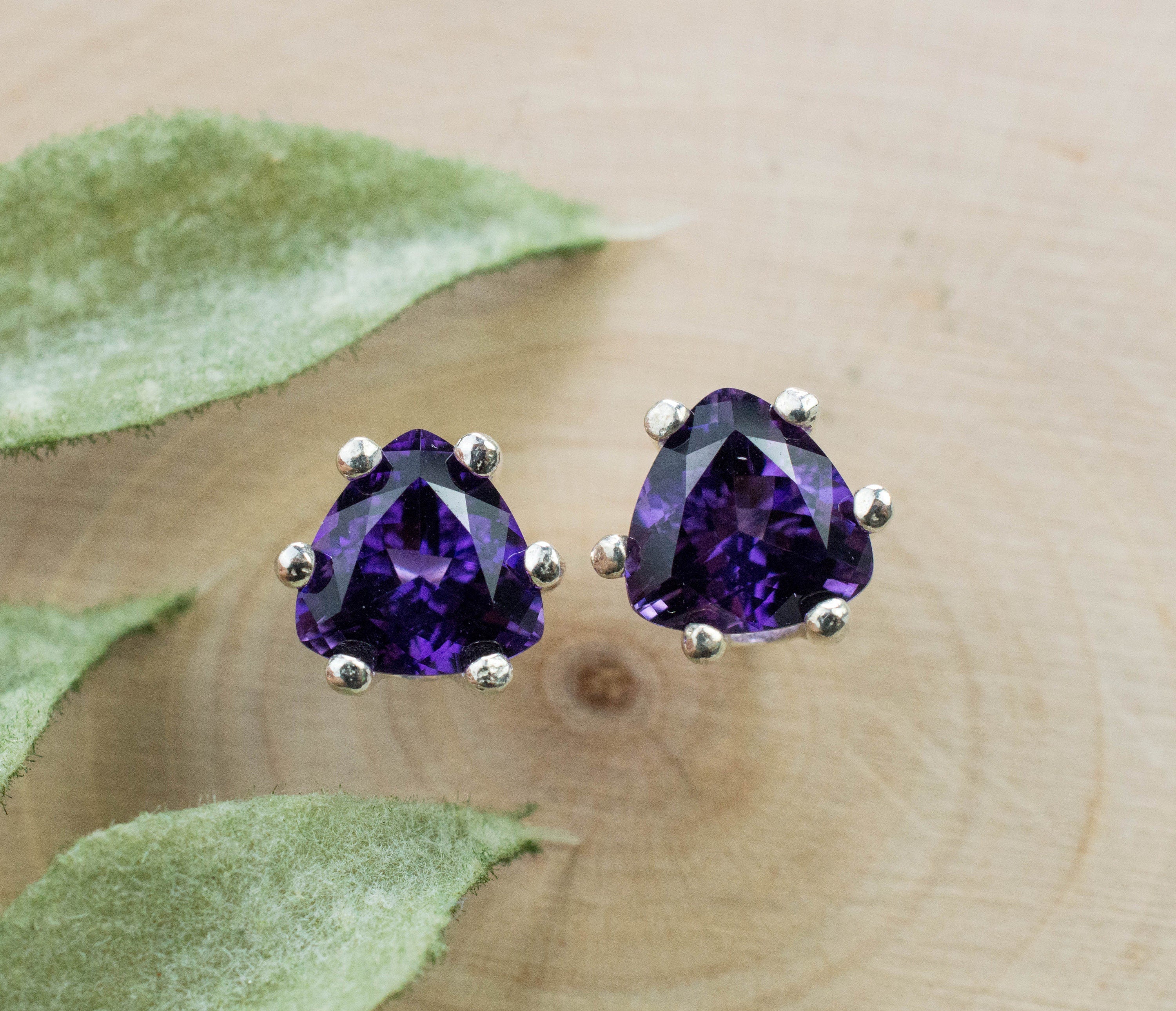 Amethyst Earrings, Natural Untreated Uruguay Amethyst; 2.090cts