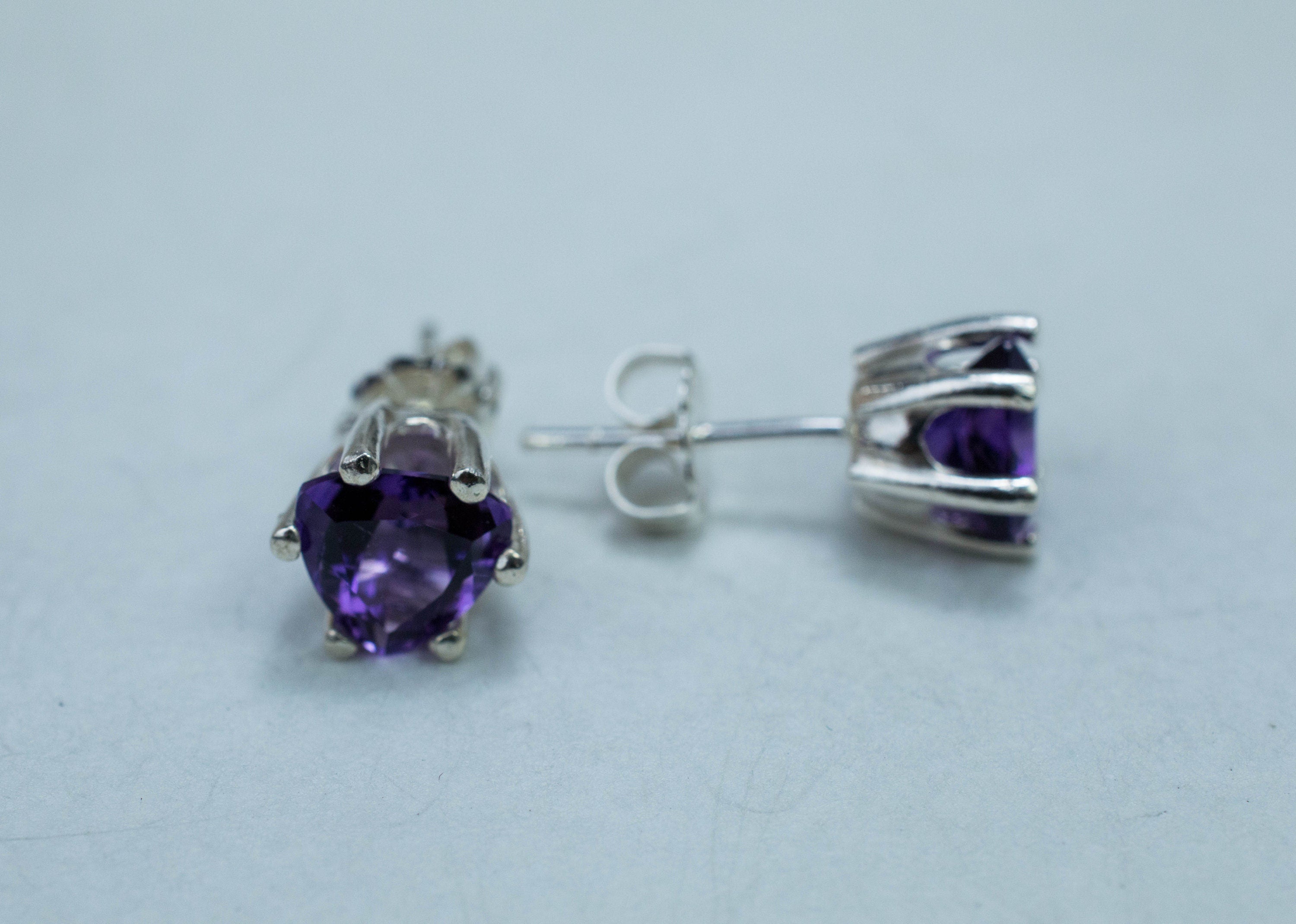 Amethyst Earrings, Natural Untreated Uruguay Amethyst; 2.090cts