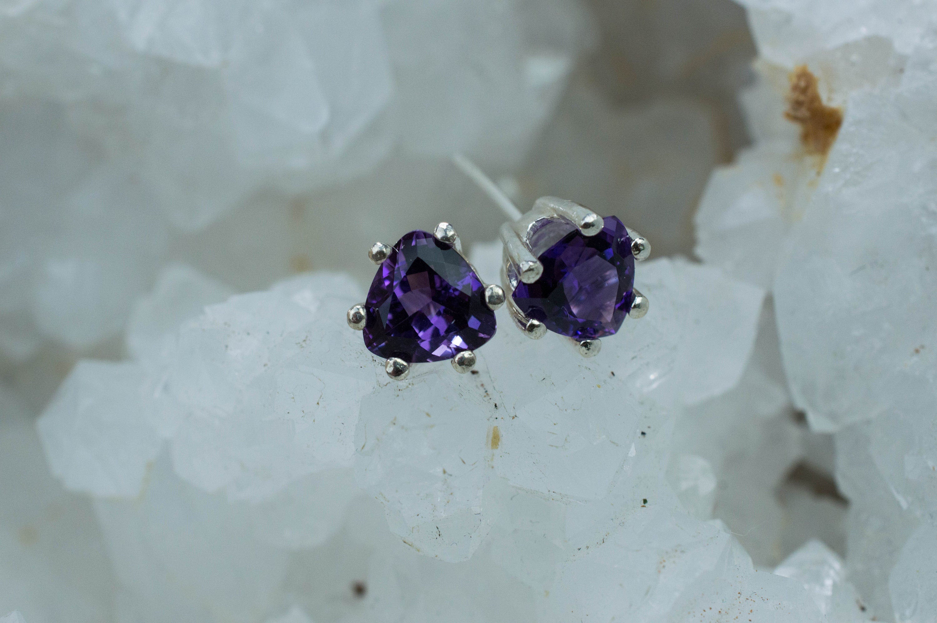 Amethyst Earrings, Natural Untreated Uruguay Amethyst; 2.090cts