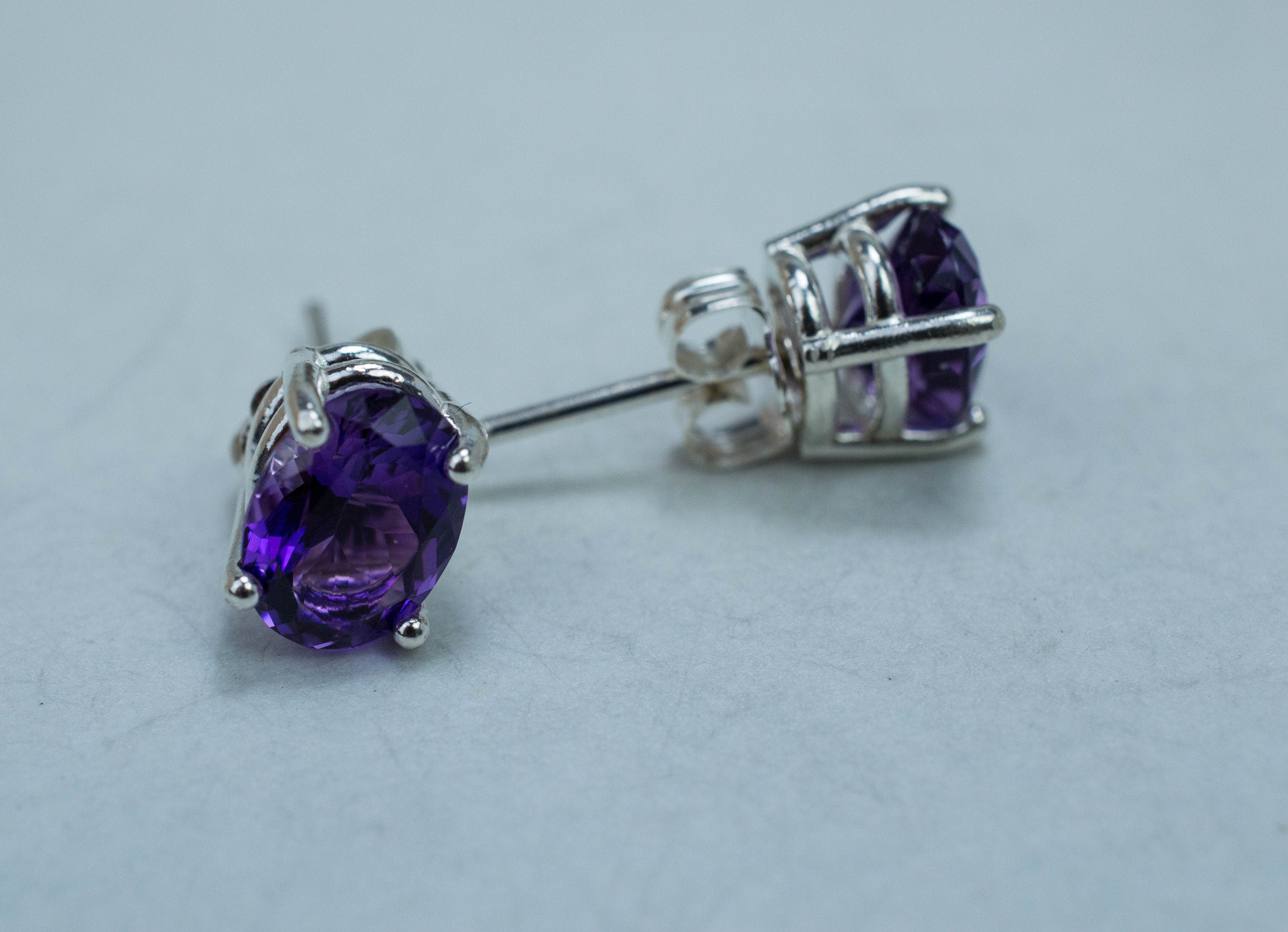 Amethyst Earrings, Natural Untreated Uruguay Amethyst; 2.295cts