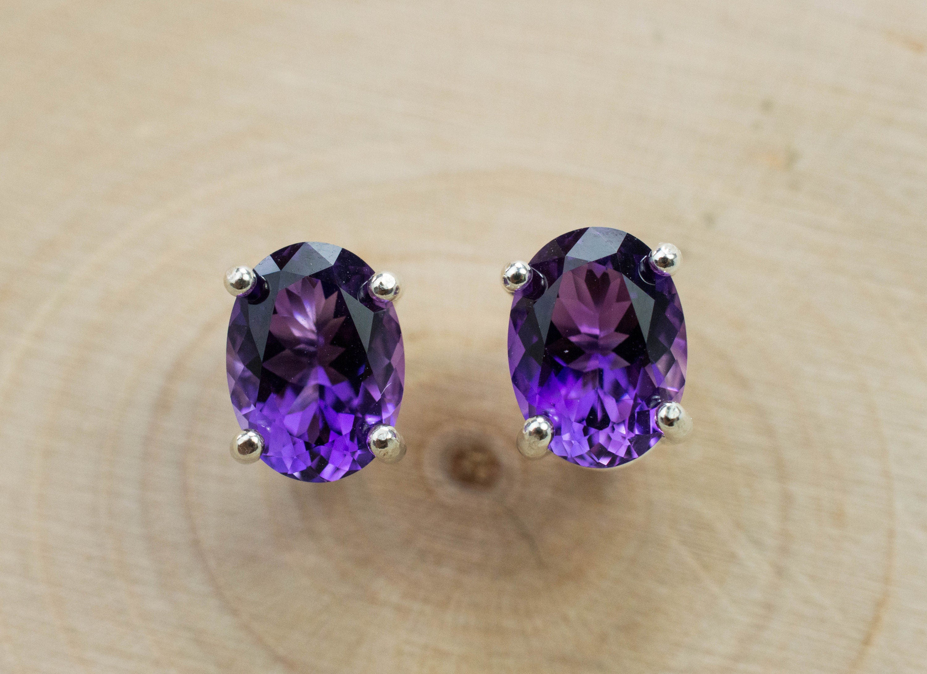 Amethyst Earrings, Natural Untreated Uruguay Amethyst; 2.295cts