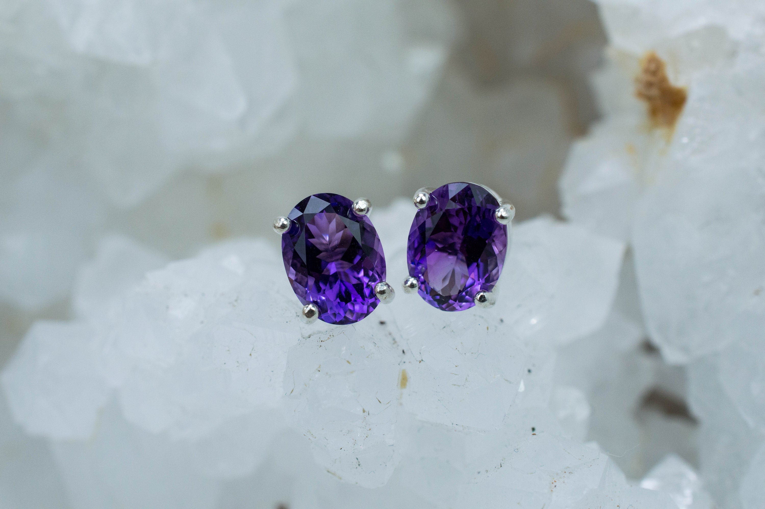 Amethyst Earrings, Natural Untreated Uruguay Amethyst; 2.295cts