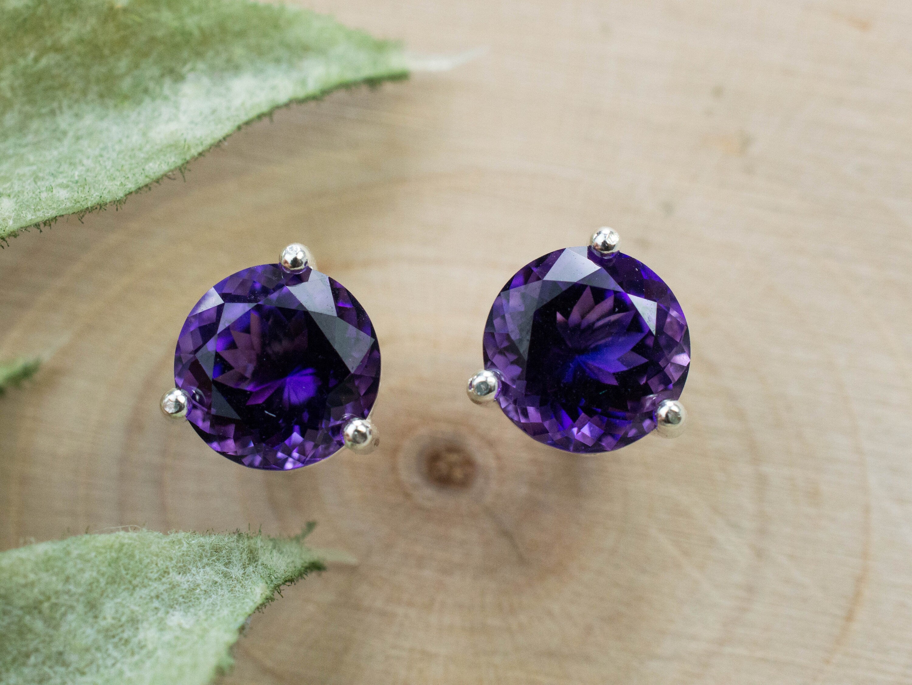 Amethyst Earrings, Natural Untreated Uruguay Amethyst; 2.525cts