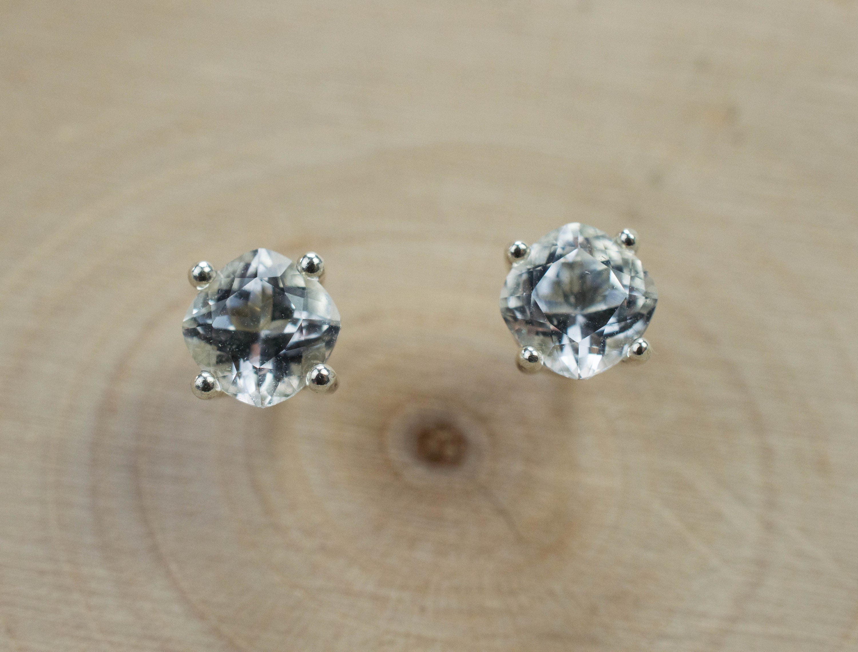 Goshenite Earrings; Natural Untreated Mozambique Platinum Beryl; 1.065cts