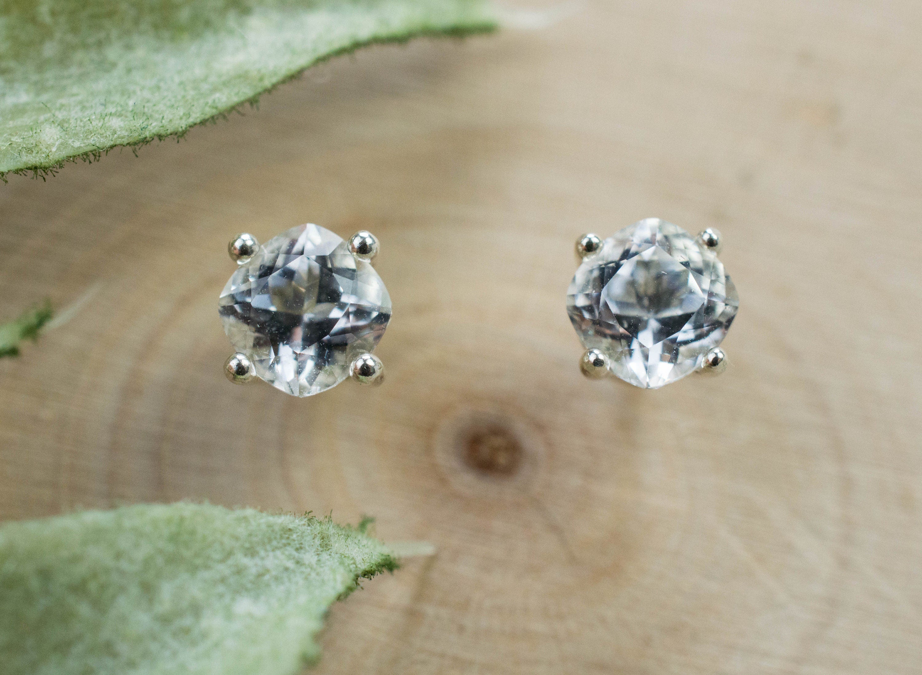 Goshenite Earrings; Natural Untreated Mozambique Platinum Beryl; 1.065cts