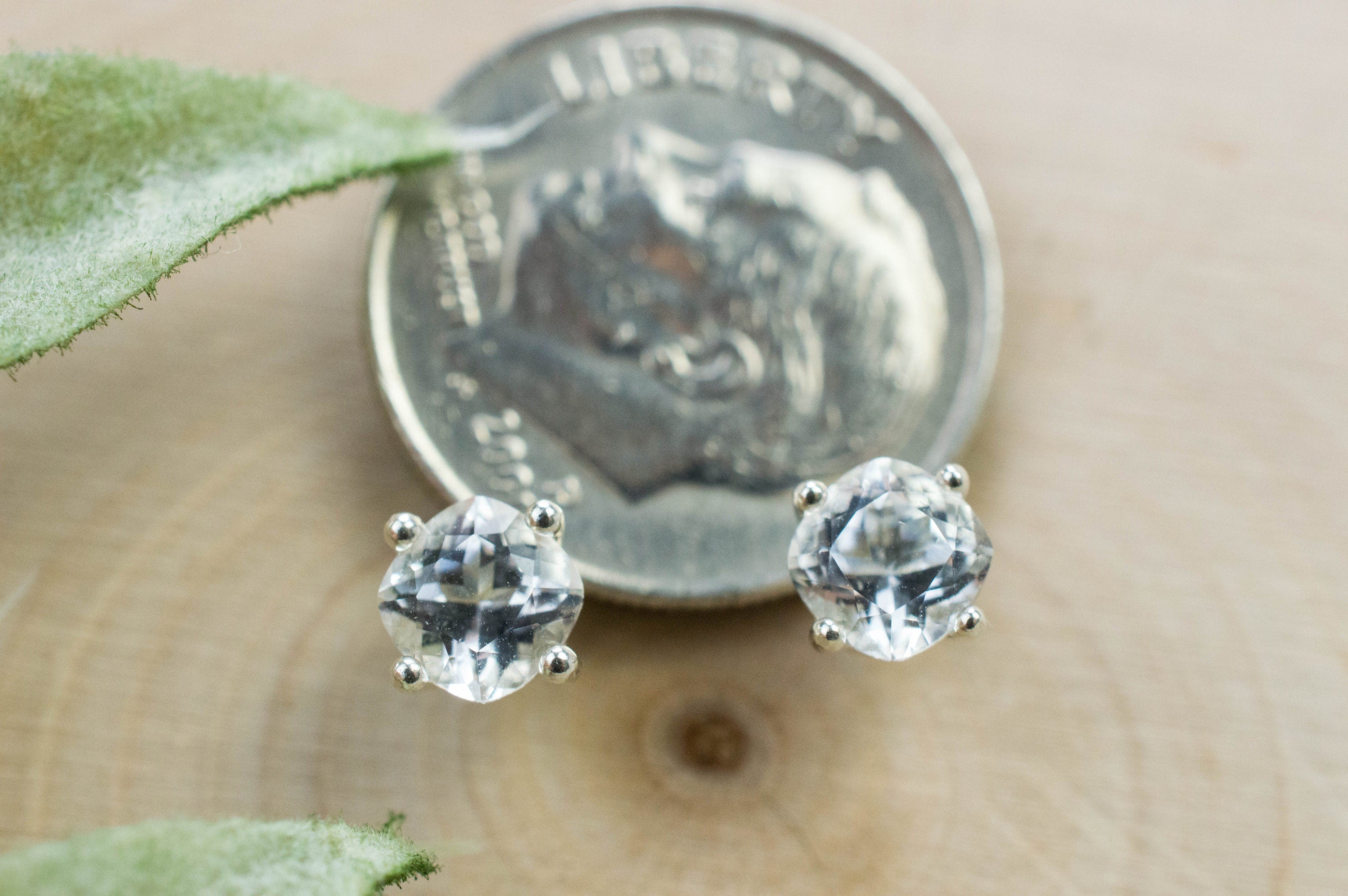 Goshenite Earrings; Natural Untreated Mozambique Platinum Beryl; 1.065cts