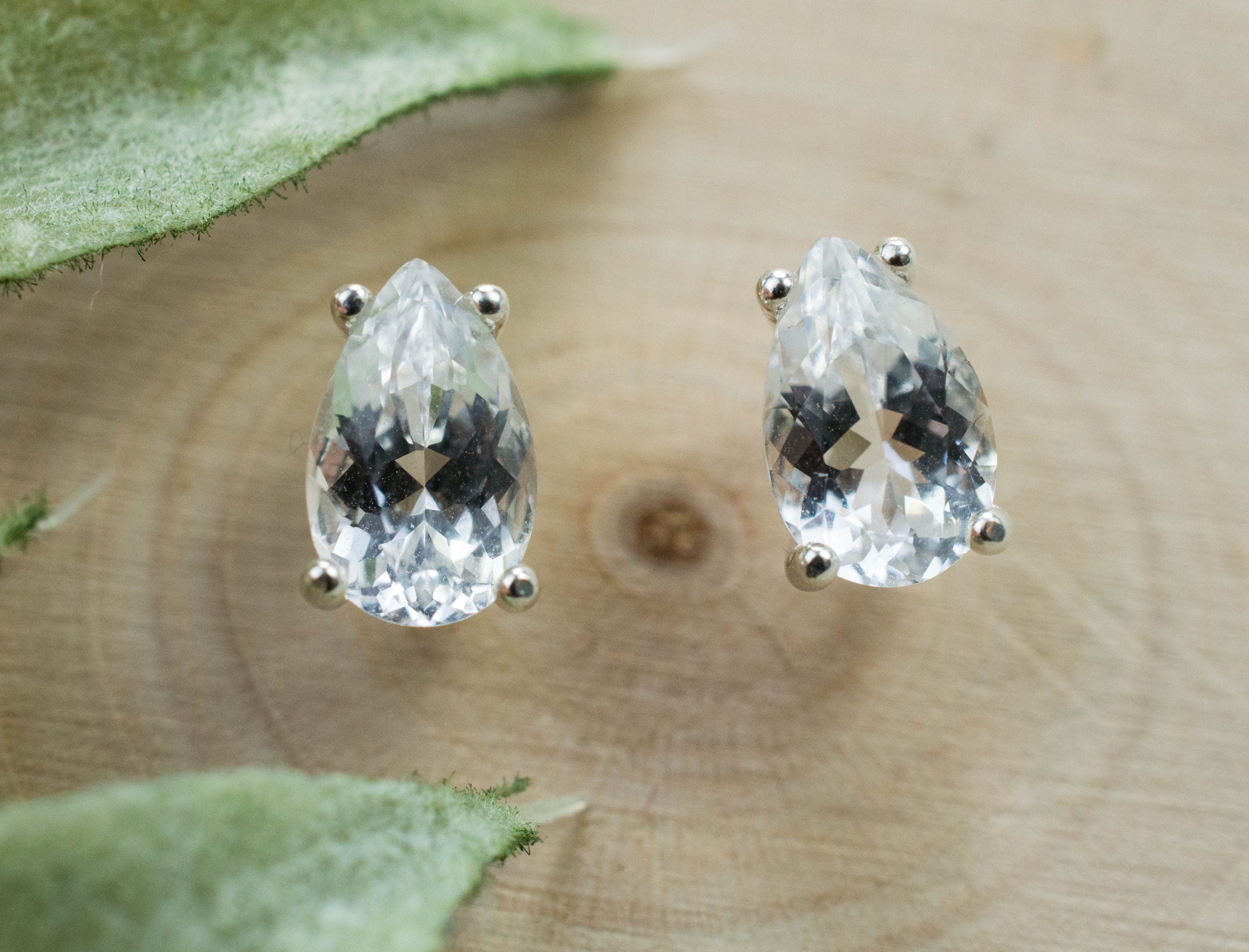 Goshenite Earrings; Natural Untreated Mozambique Platinum Beryl; 1.585cts