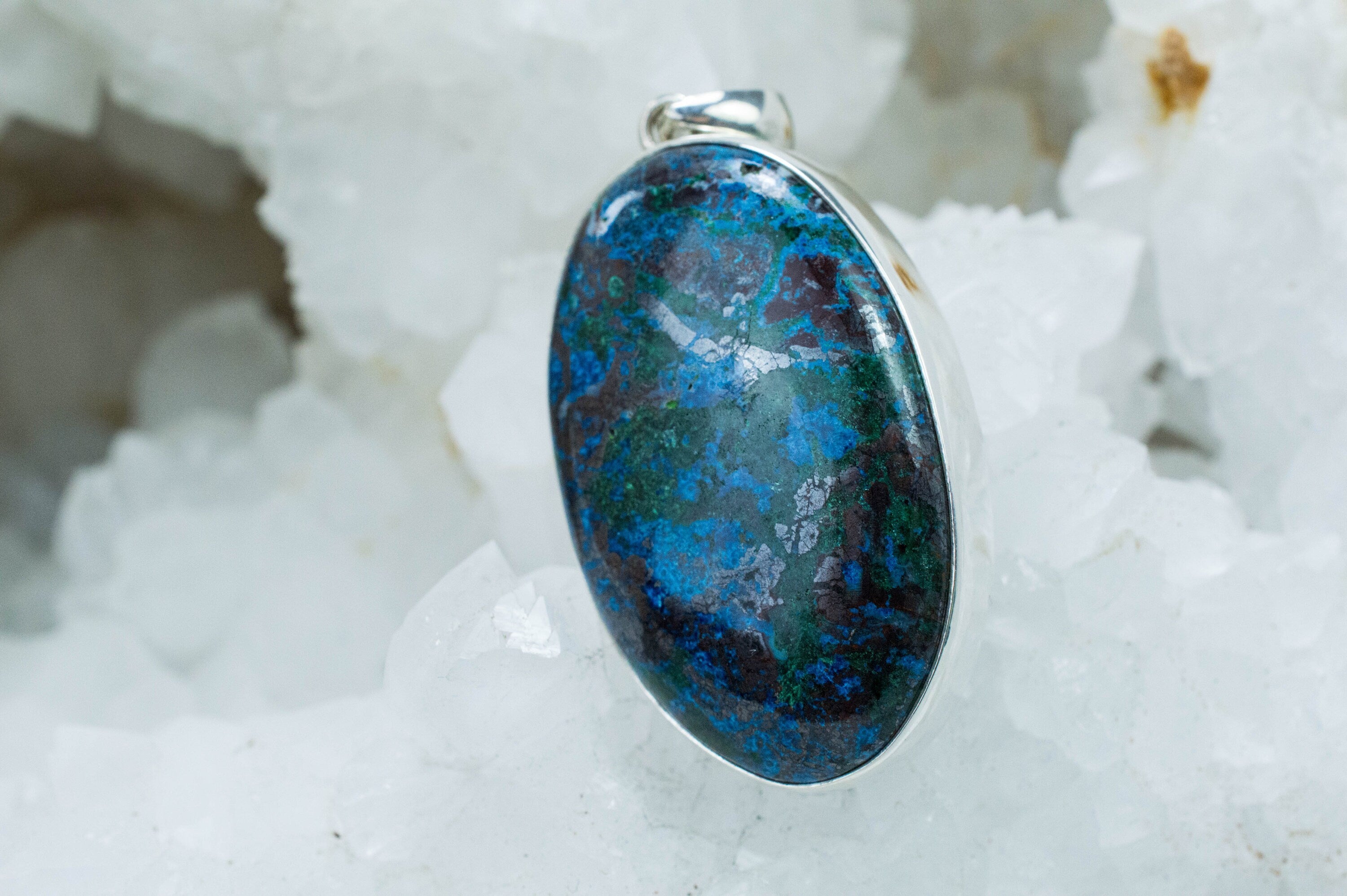 Azurite Malachite Pendant; Natural and Untreated Arizona Azurmalachite