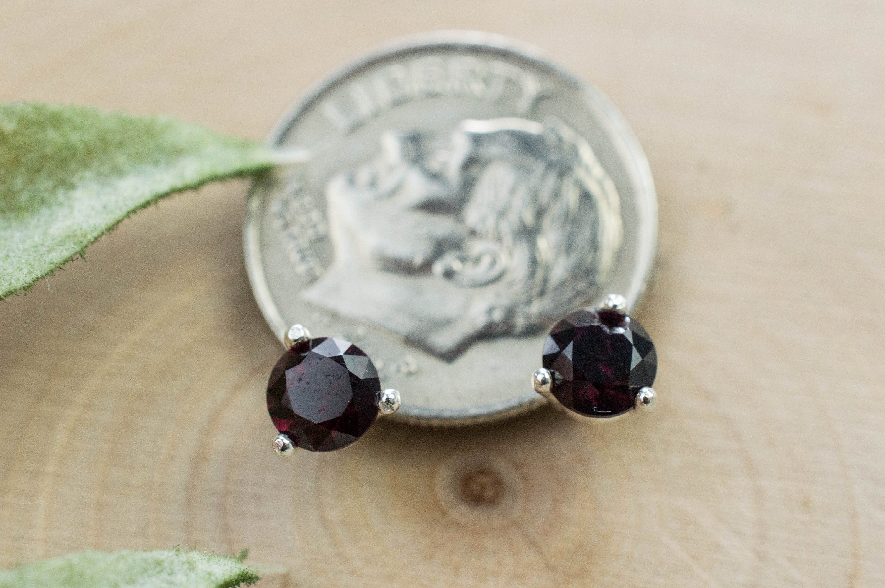 Anthill Garnet Earrings; Natural and Untreated Arizona Pyrope Garnets; 0.840cts