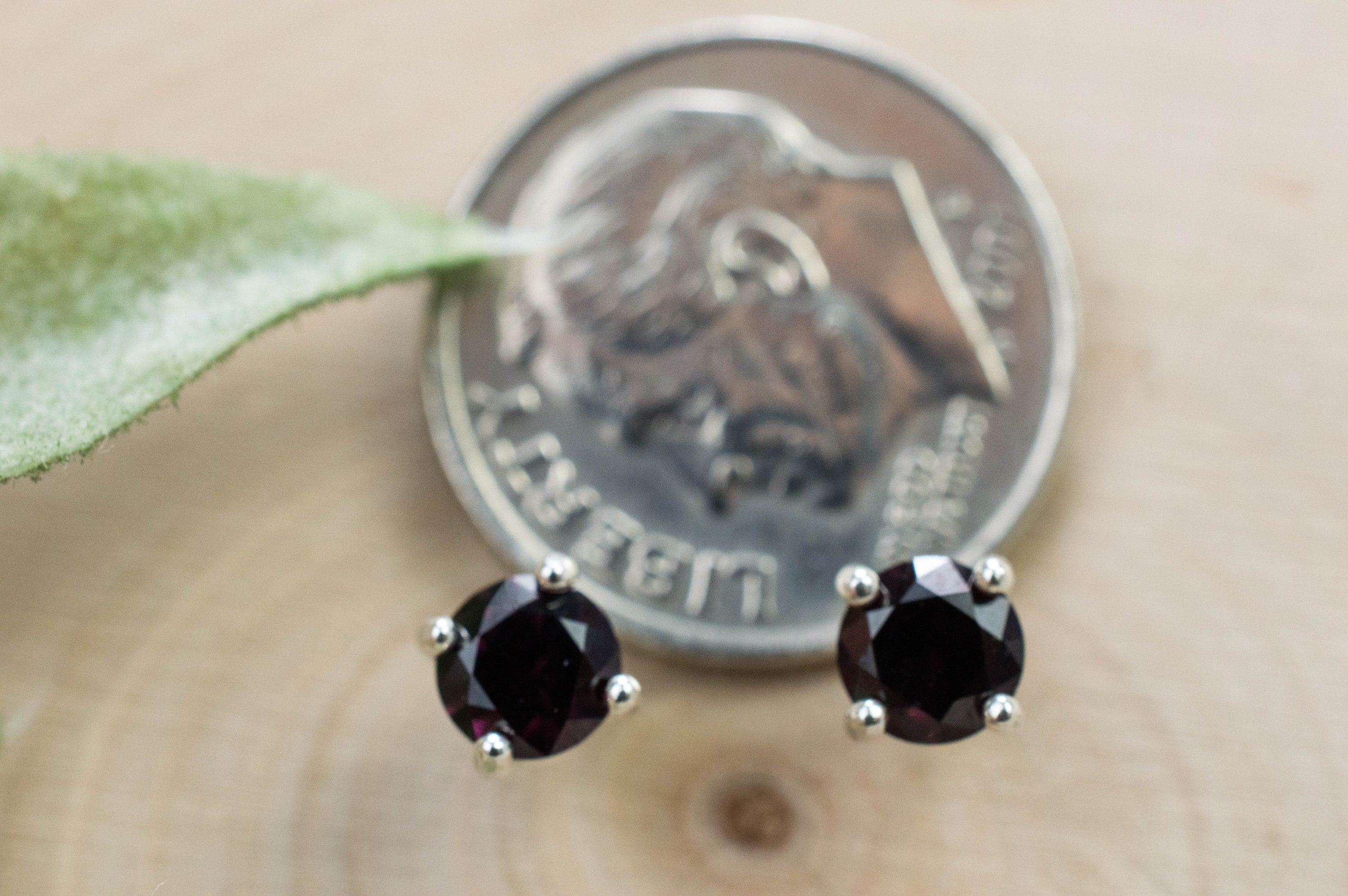 Anthill Garnet Earrings; Natural and Untreated Arizona Pyrope Garnets; 0.890cts