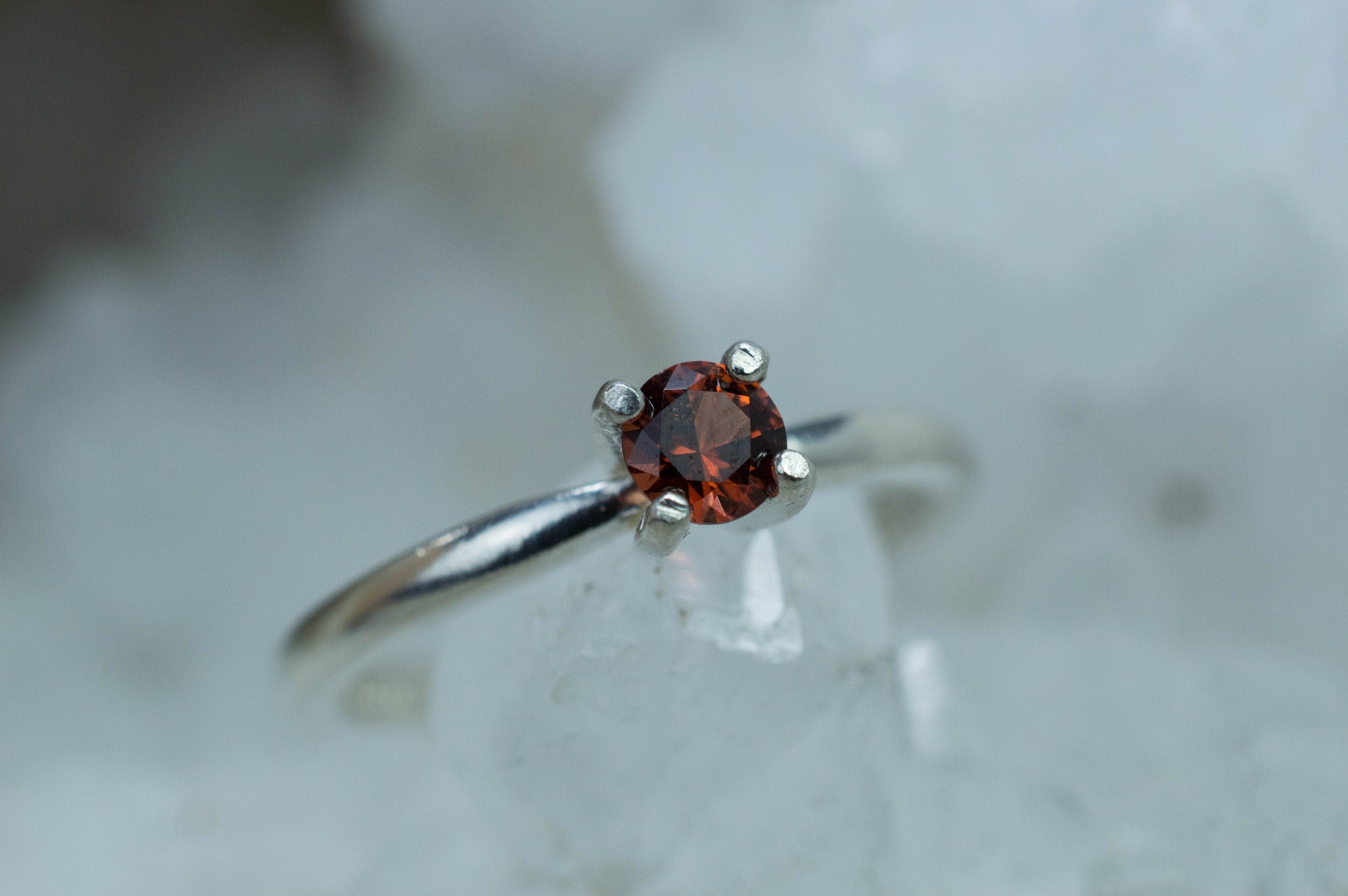 Cinnamon Garnet Ring; Genuine Untreated Tanzanian Garnet; 0.270cts