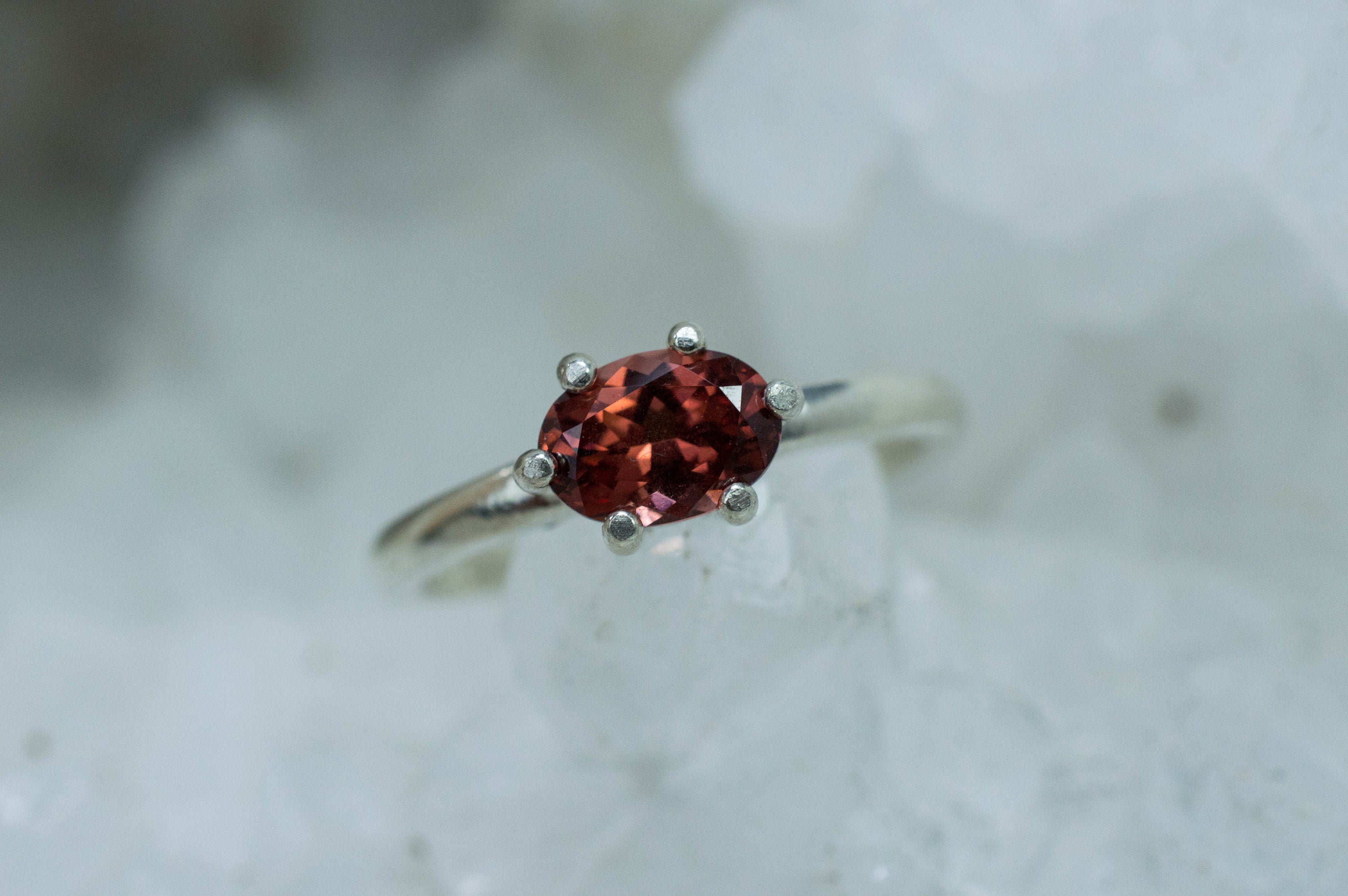 Cinnamon Garnet Ring; Genuine Untreated Tanzanian Garnet; 0.950cts