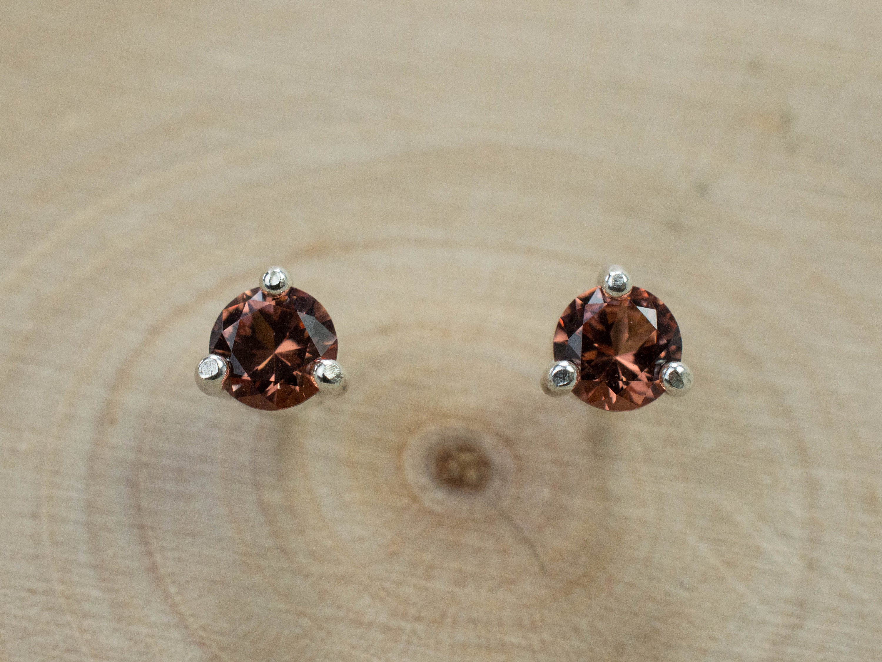 Cinnamon Garnet Earrings; Natural Untreated Tanzania Garnet; 0535cts