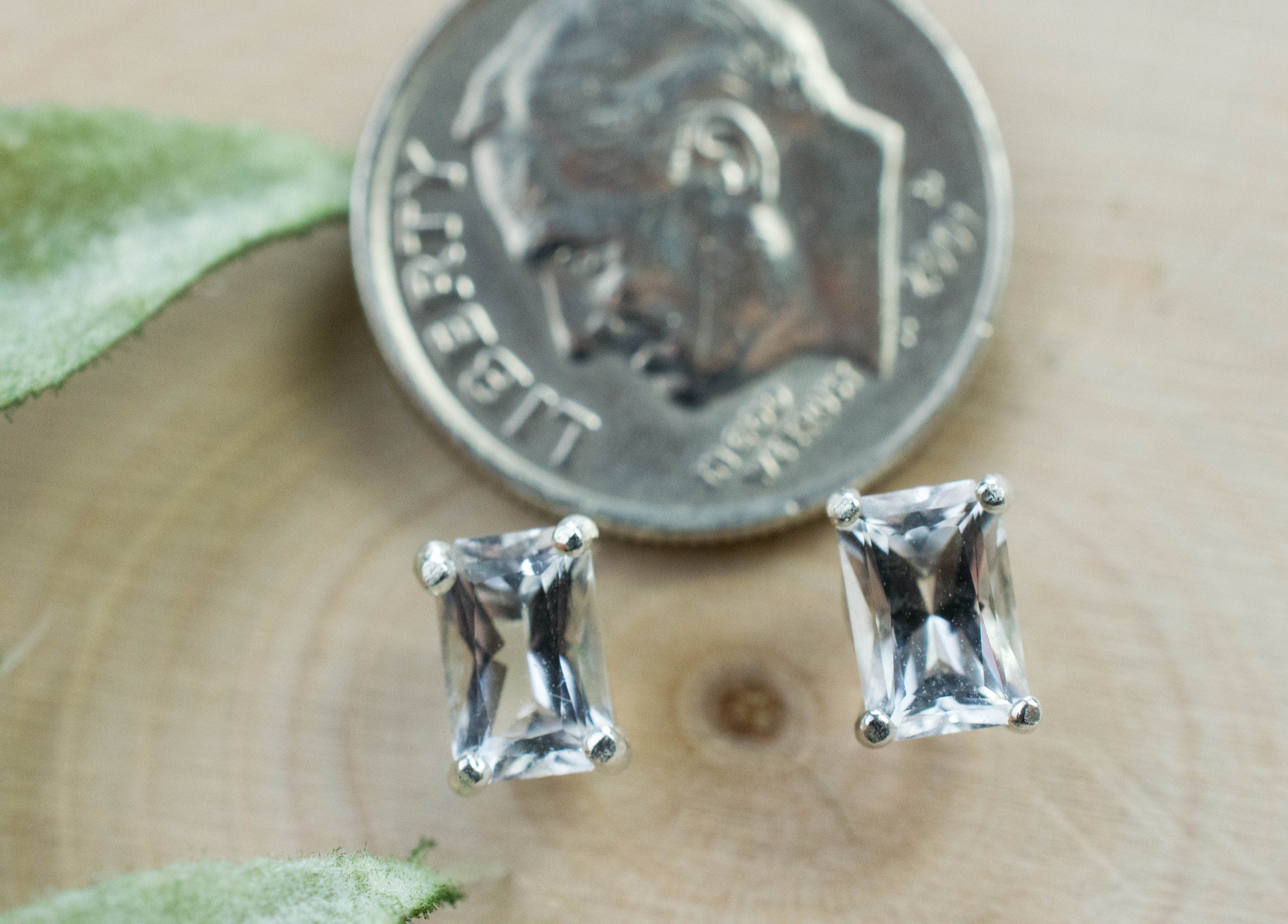 Goshenite Earrings; Natural Untreated Mozambique Platinum Beryl; 1.000cts