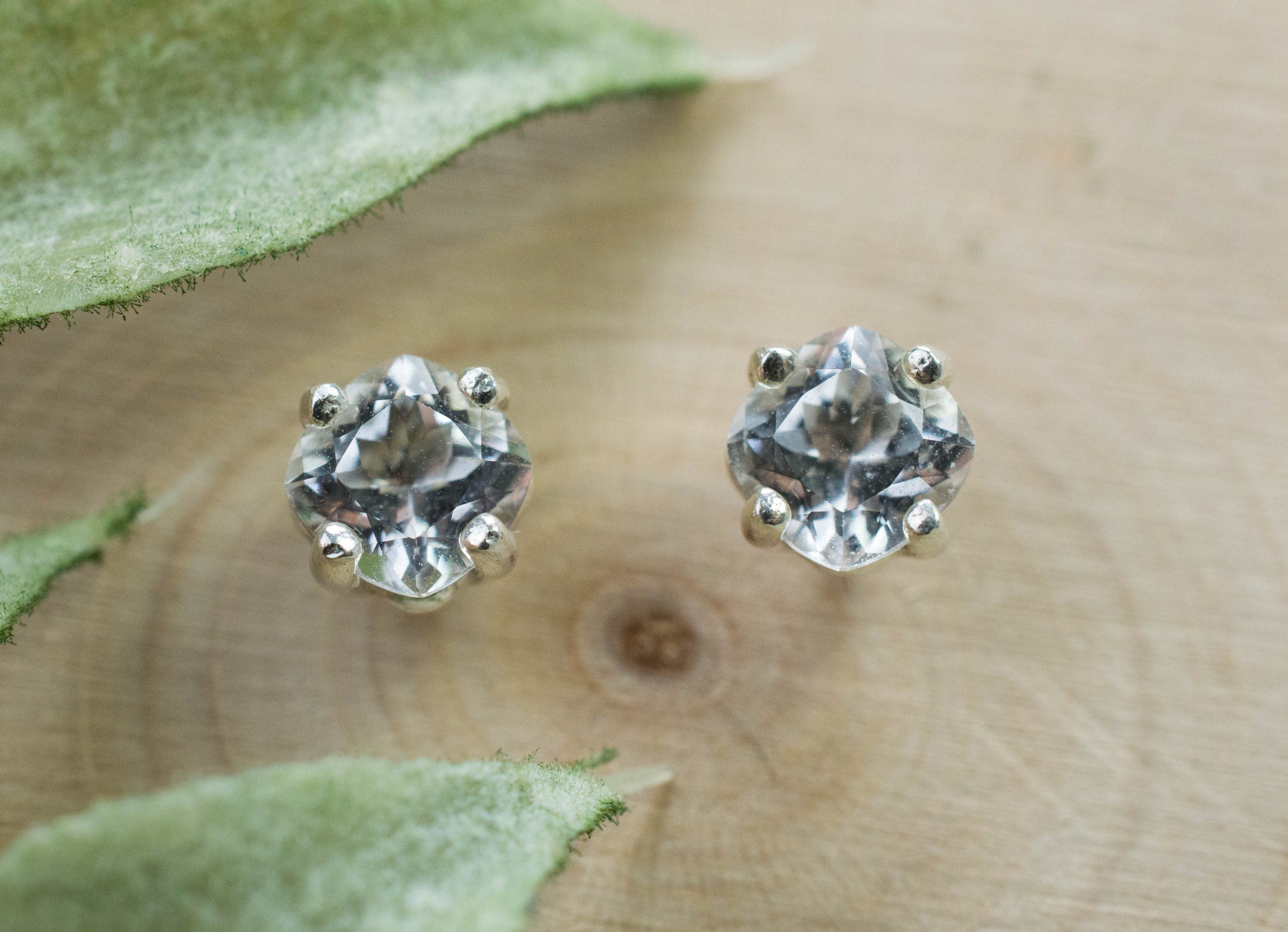 Goshenite Earrings; Natural Untreated Mozambique Platinum Beryl; 1.175cts