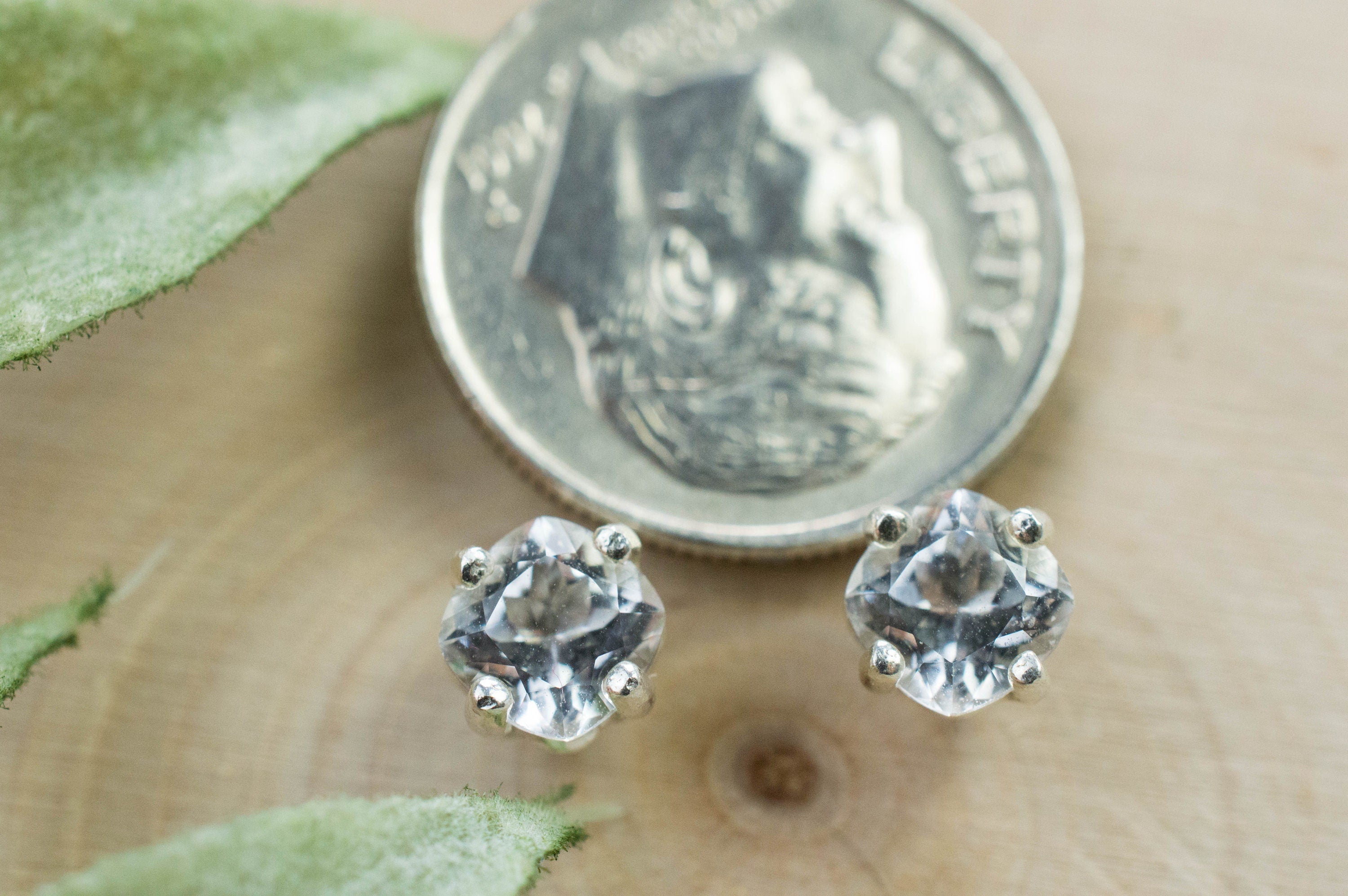 Goshenite Earrings; Natural Untreated Mozambique Platinum Beryl; 1.175cts