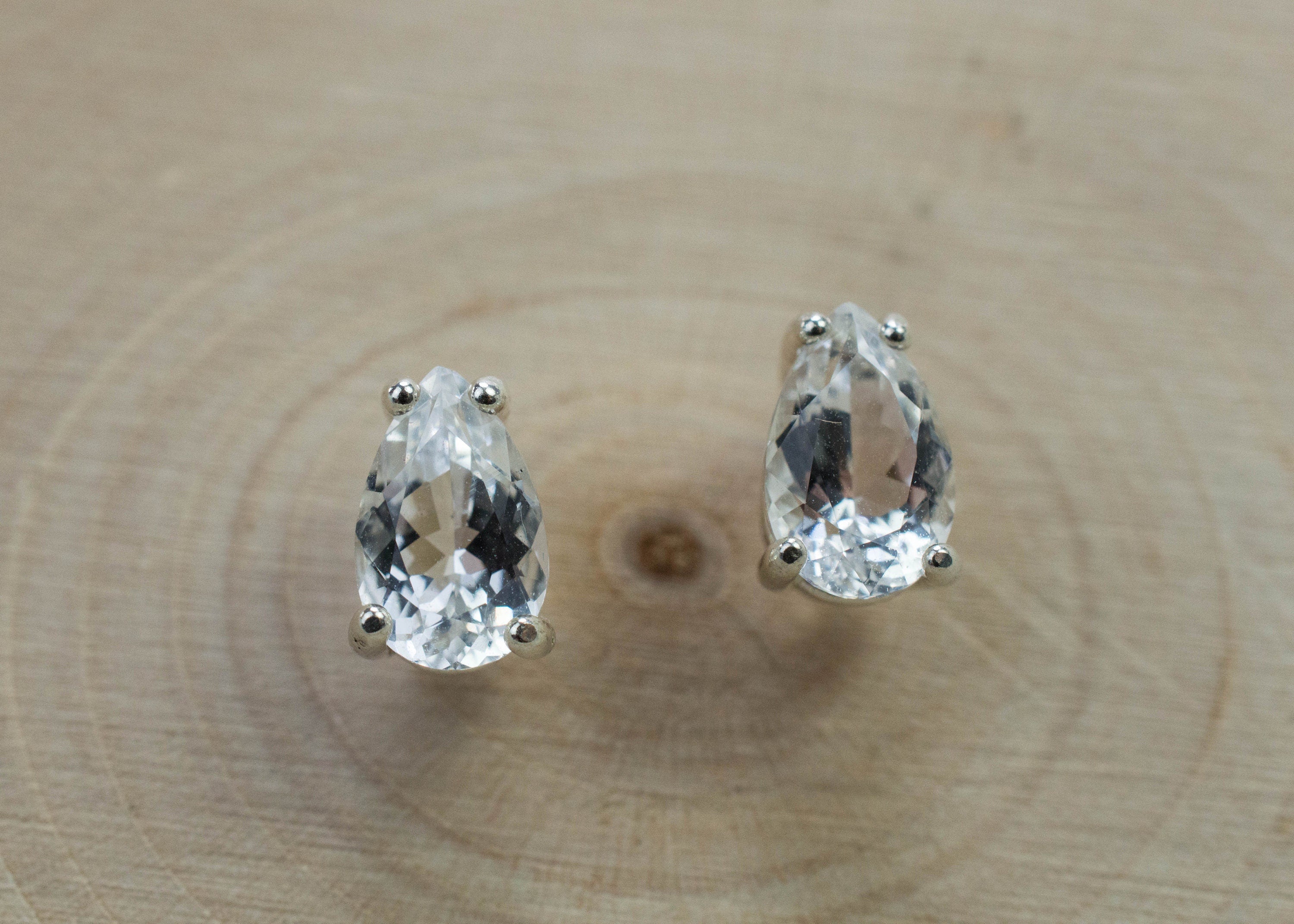 Goshenite Earrings; Natural Untreated Mozambique Platinum Beryl; 1.490cts