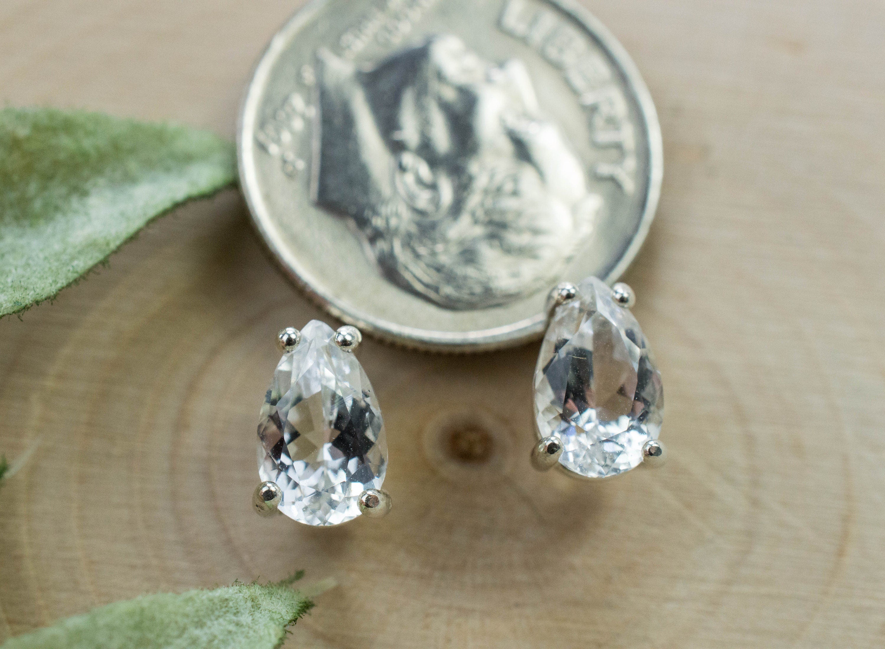 Goshenite Earrings; Natural Untreated Mozambique Platinum Beryl; 1.490cts