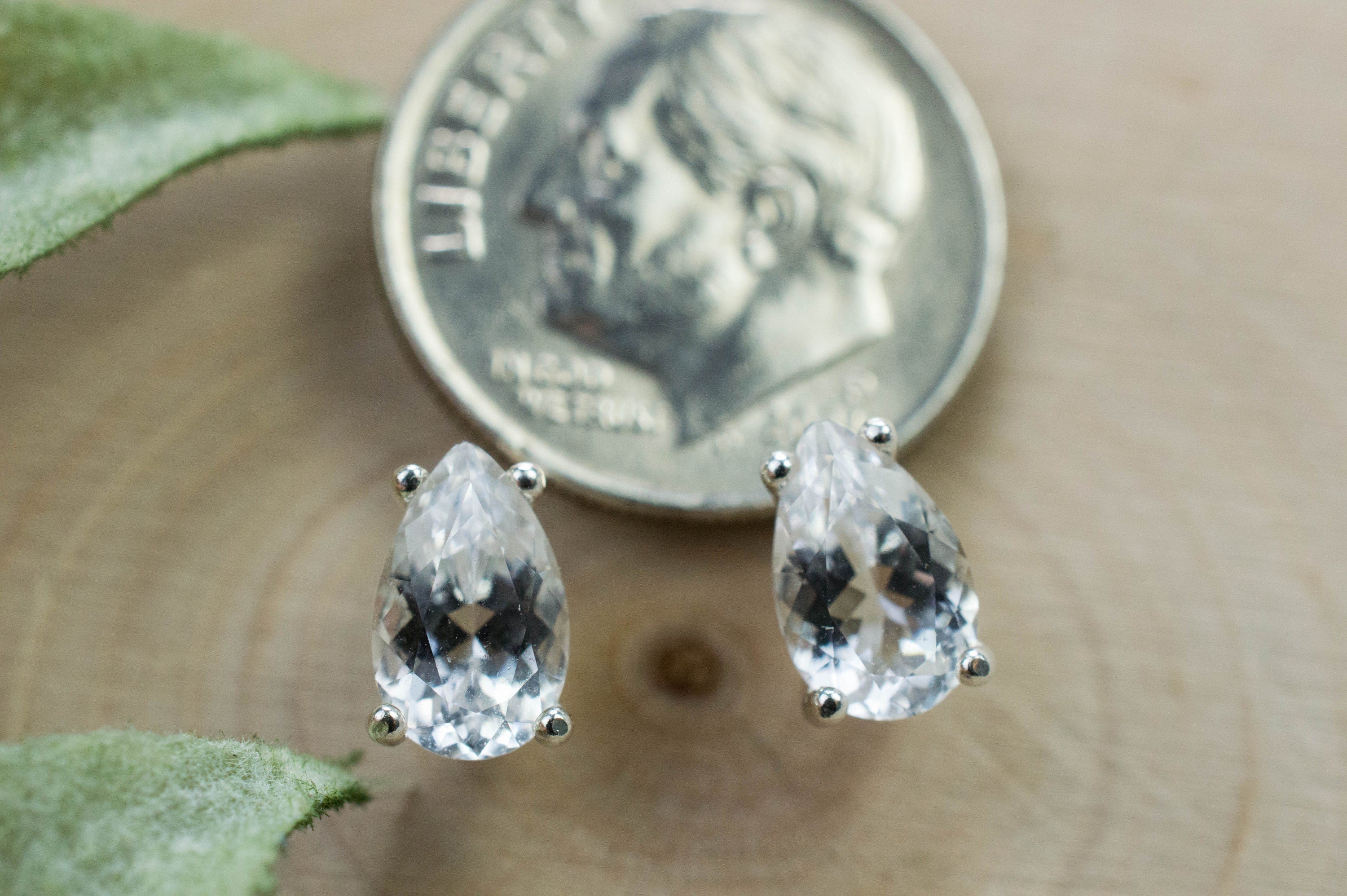 Goshenite Earrings; Natural Untreated Mozambique Platinum Beryl; 1.585cts