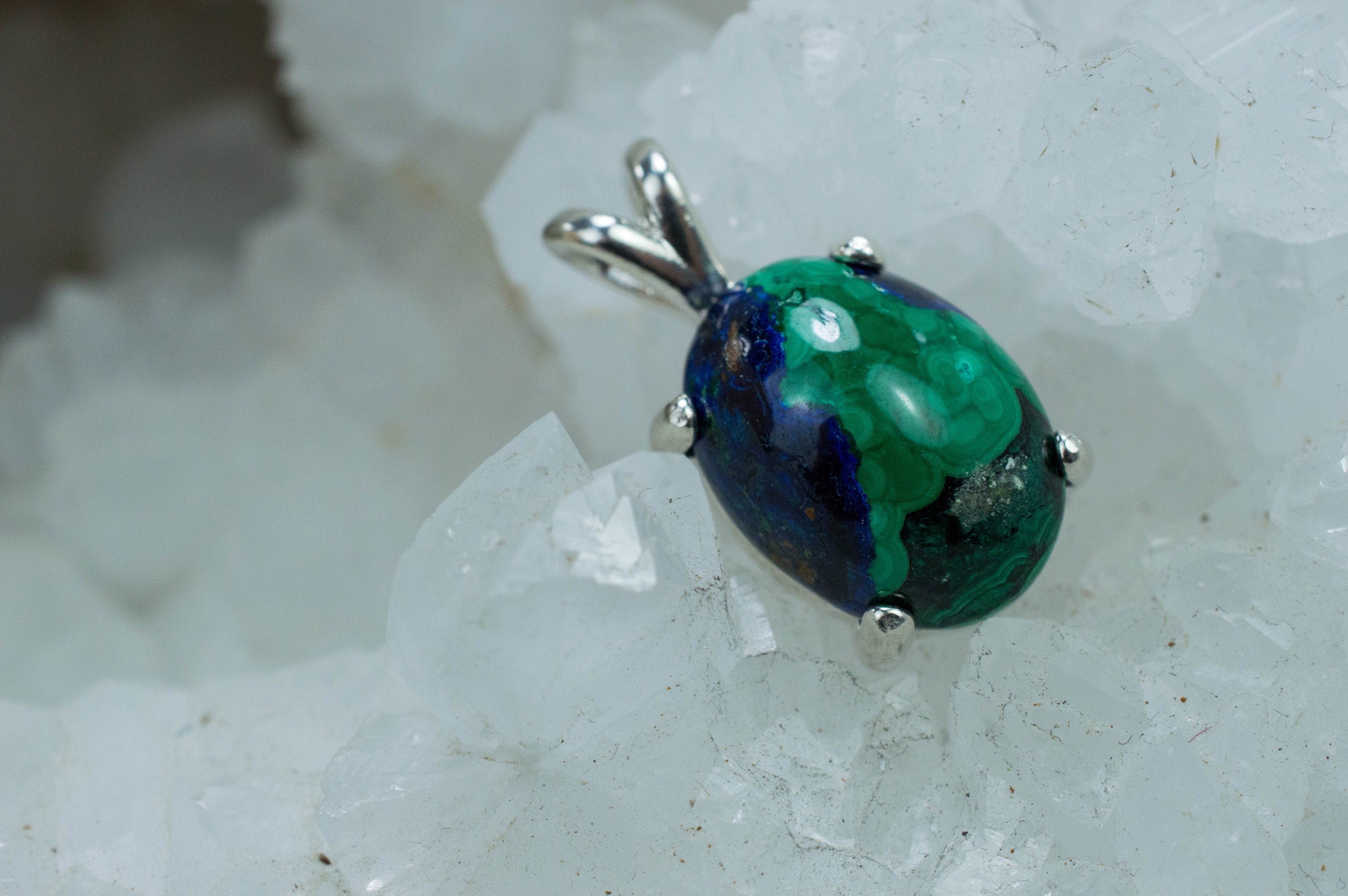 Azurite Malachite Pendant; Natural Untreated USA Azurmalachite; 11.185cts