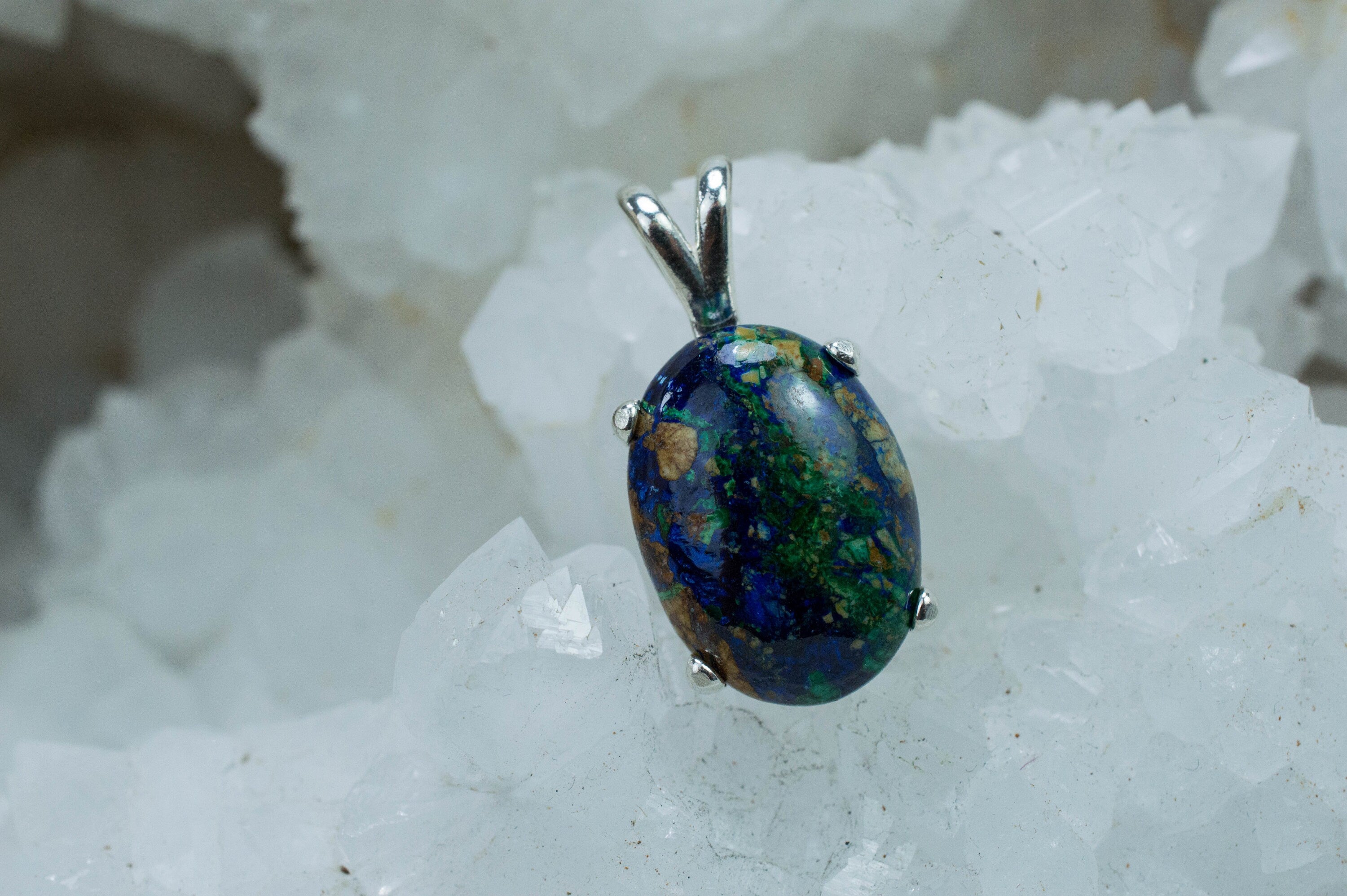 Azurite Malachite Pendant; Natural Untreated USA Azurmalachite; 12.460cts