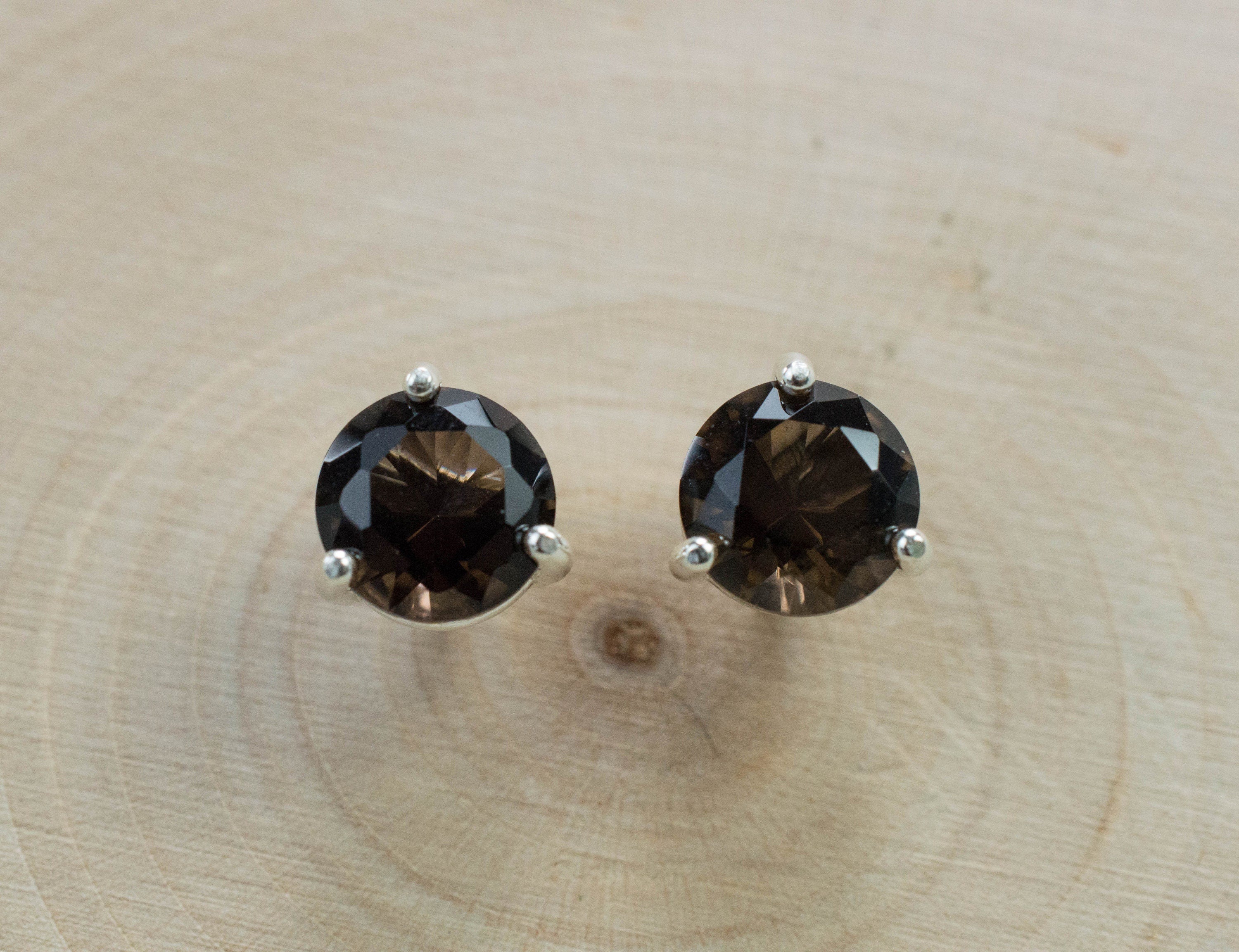 Smoky Quartz Earrings; Genuine Untreated USA Quartz; 2.260cts