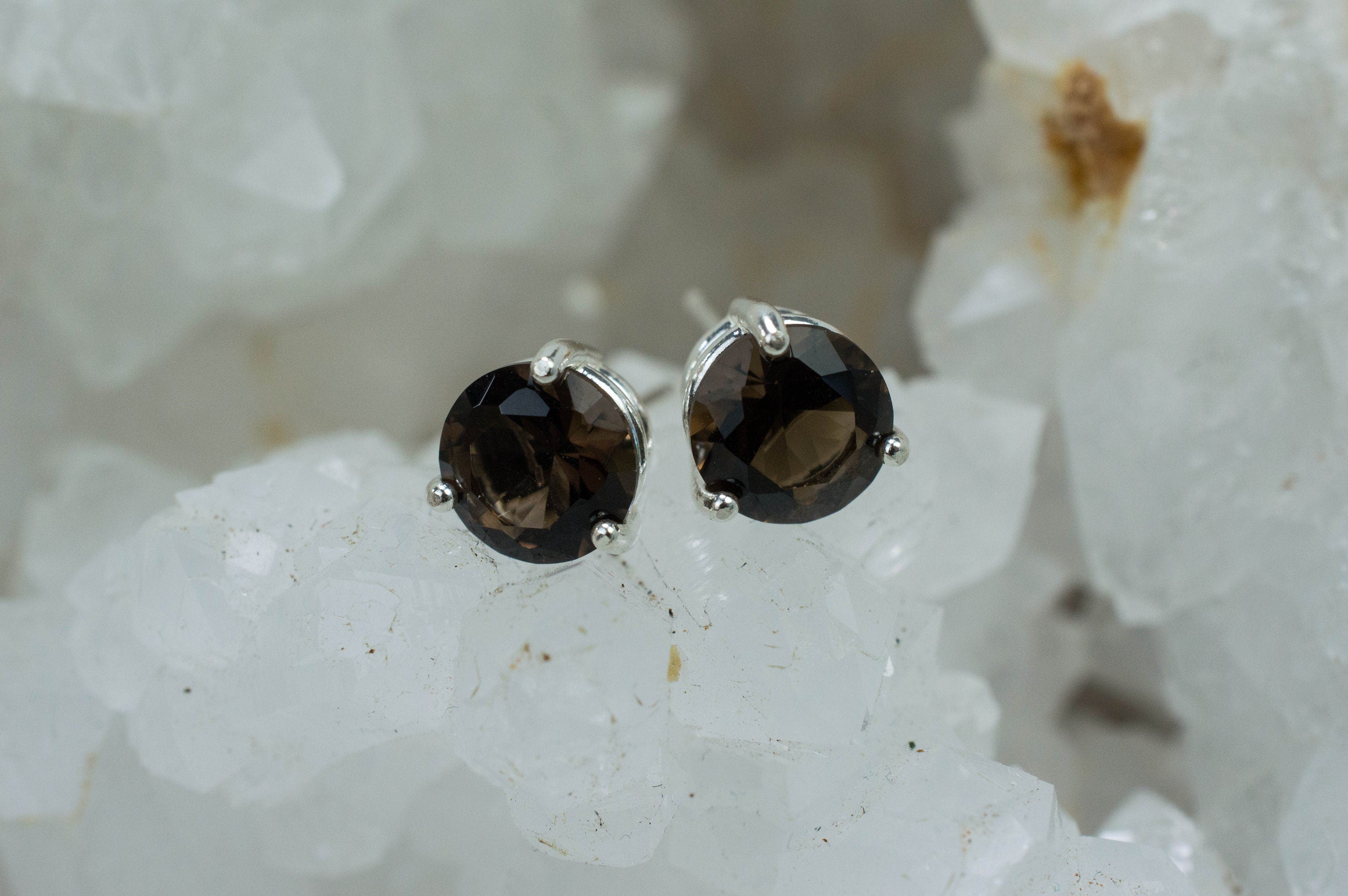 Smoky Quartz Earrings; Genuine Untreated USA Quartz; 2.260cts