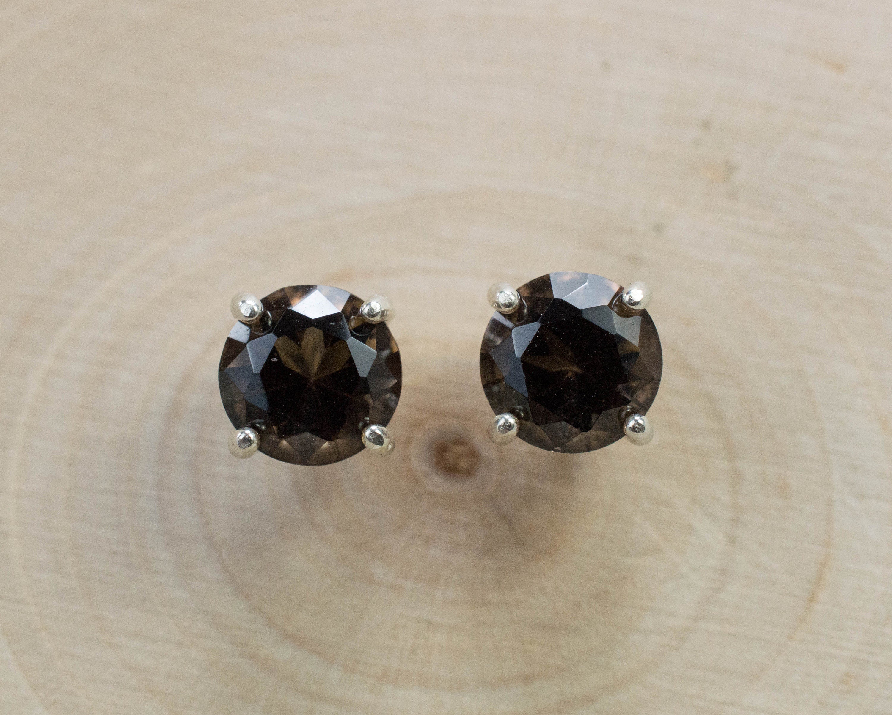 Smoky Quartz Earrings; Genuine Untreated USA Quartz; 2.280cts