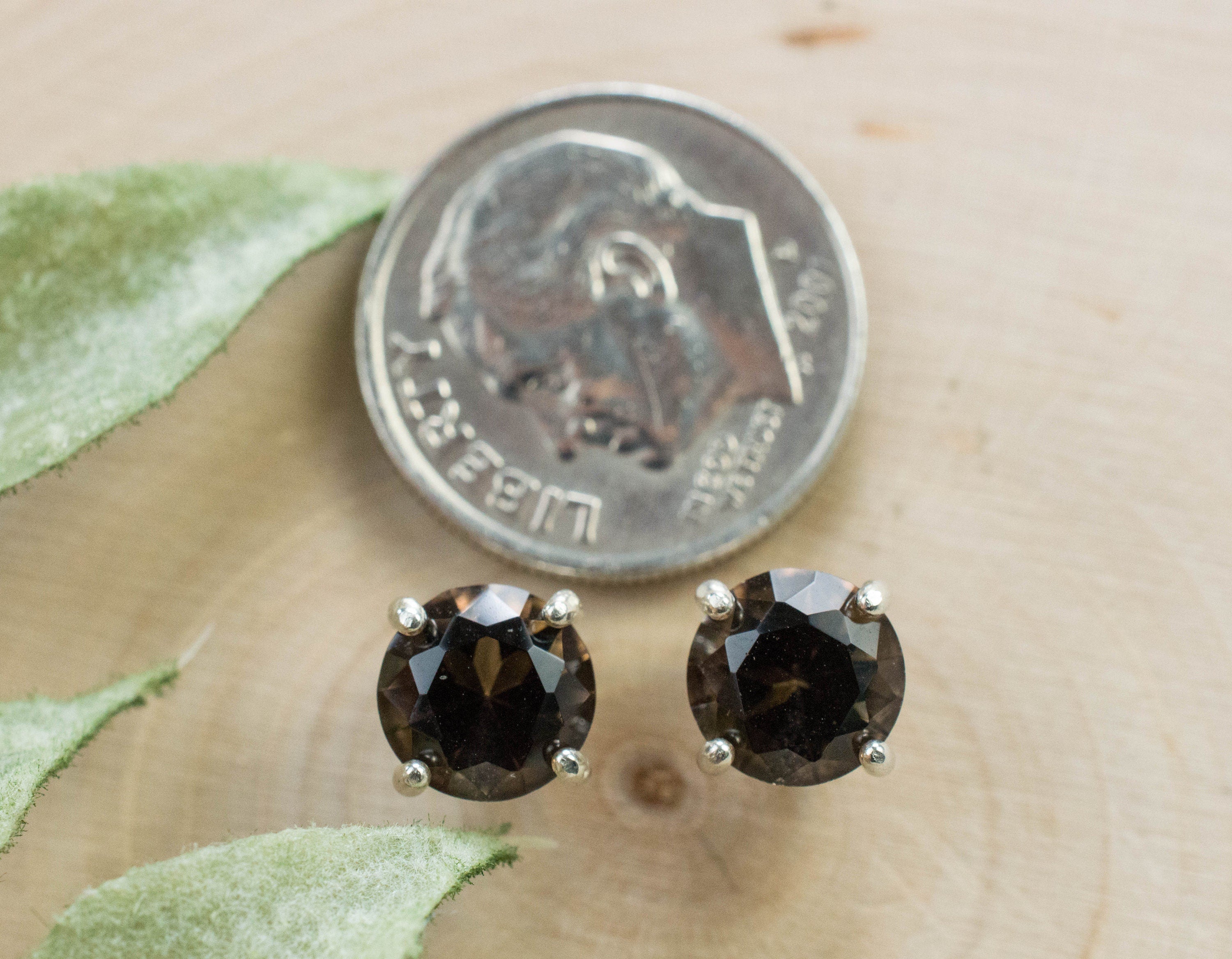 Smoky Quartz Earrings; Genuine Untreated USA Quartz; 2.280cts