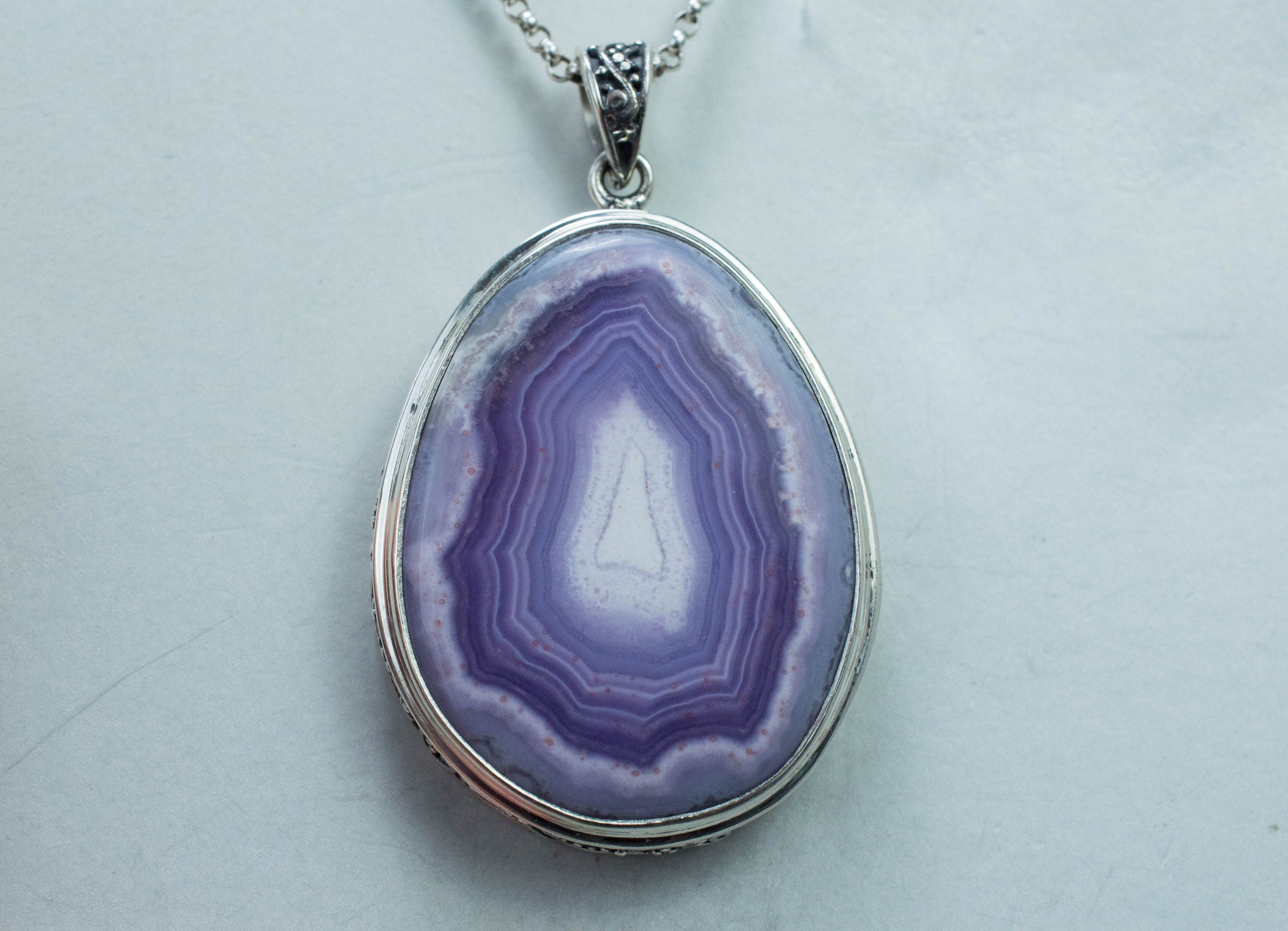 Parcelas Agate Pendant; Natural Untreated Mexican Agate