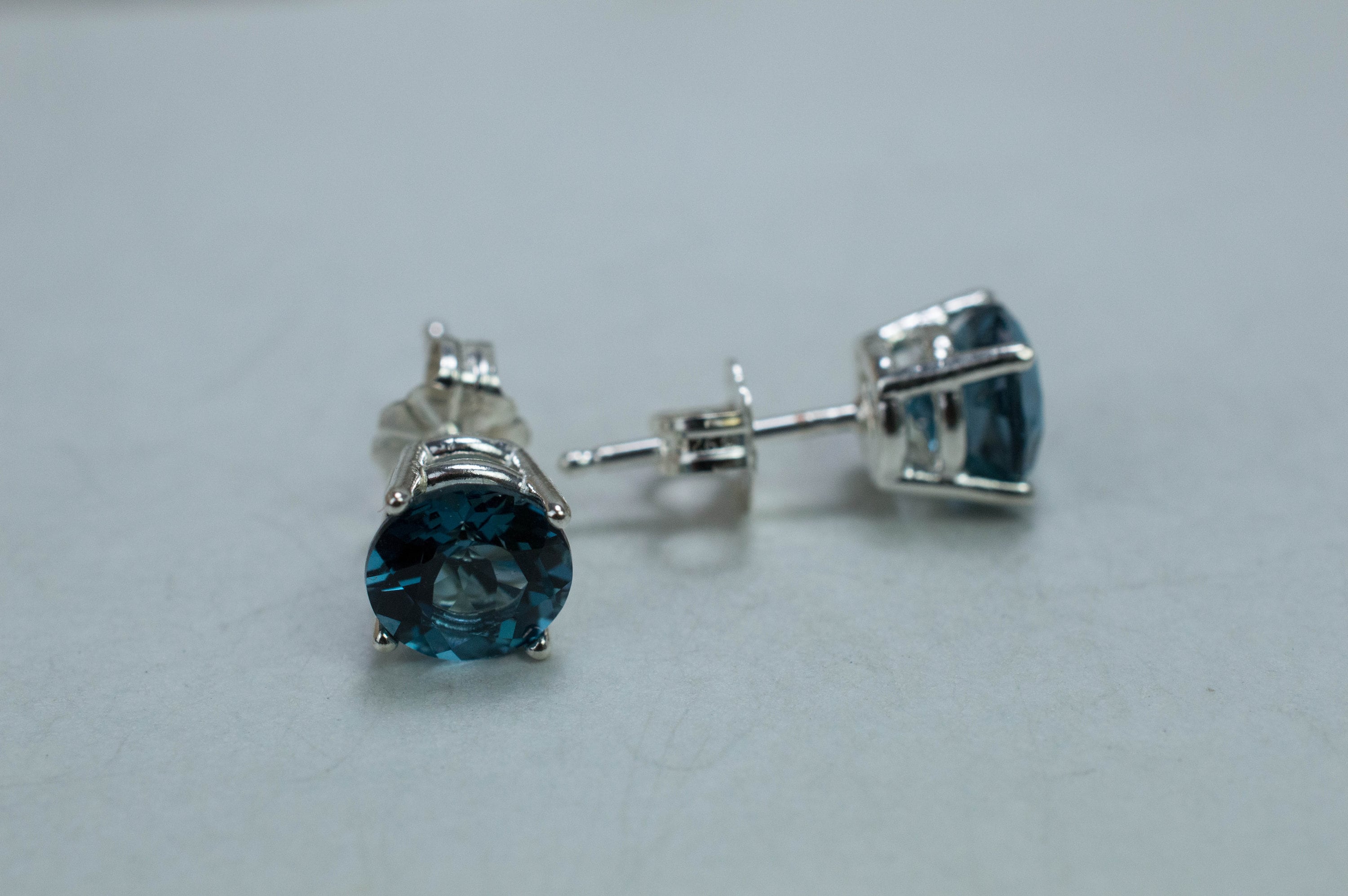 London Blue Topaz Earrings; Genuine Brazilian Topaz; 2.730cts