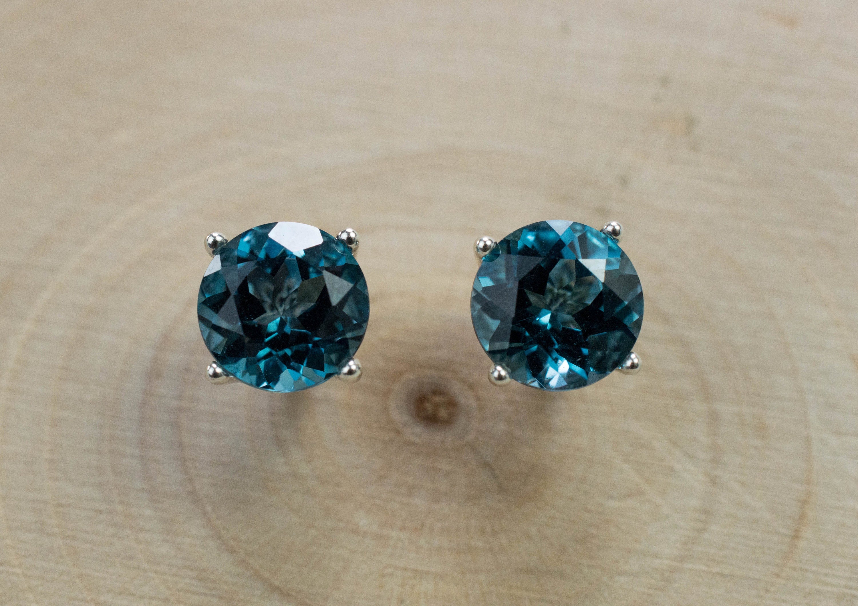 London Blue Topaz Earrings; Genuine Brazilian Topaz; 2.730cts